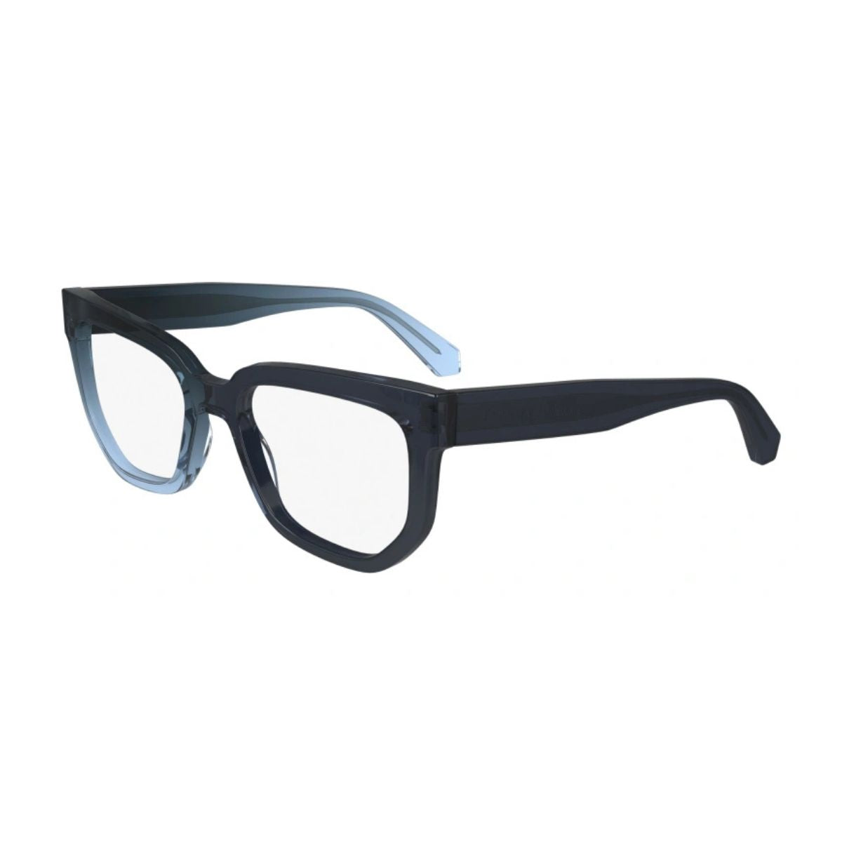 Stylish Calvin Klein Jeans CKJ24615 401 eyewear, UV reactive azure-to-blue rectangle frame. Shop now at Optorium.
