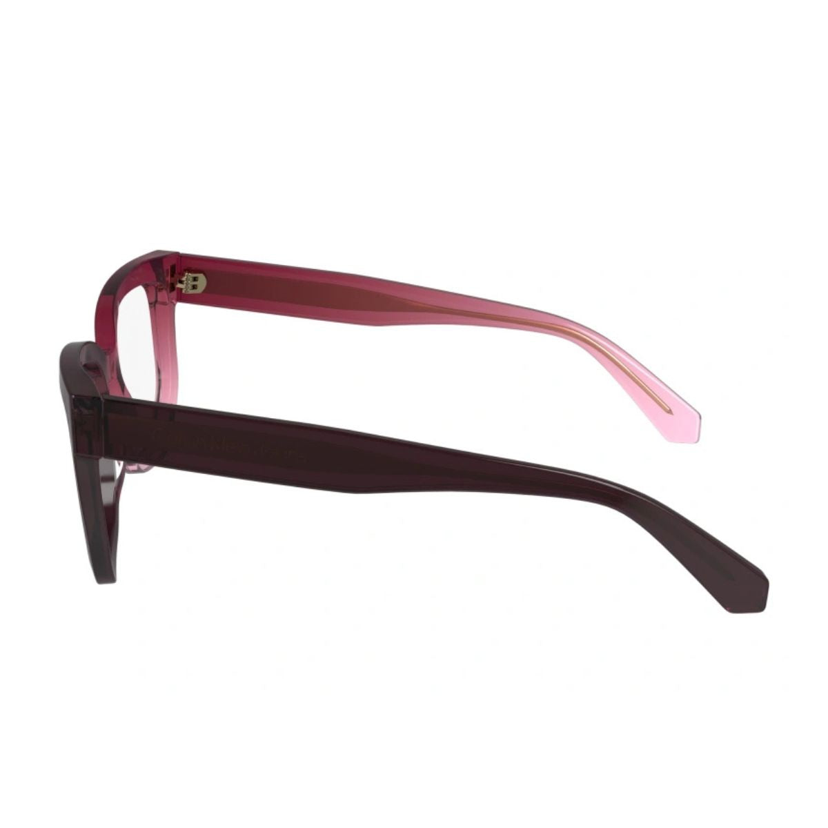 Calvin Klein Jeans CKJ24615 602 eyeglasses, rose-to-wine rectangle frame for women. Available at Optorium.
