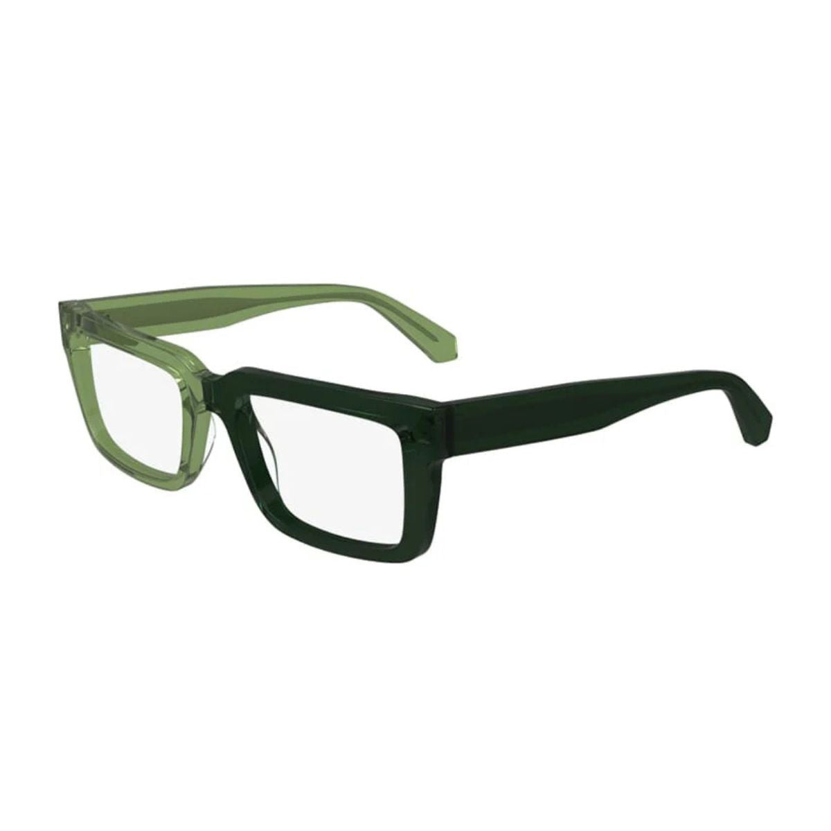 Stylish Calvin Klein Jeans CKJ24616 305 eyewear, UV reactive green-to-dark green rectangle frame. Shop now at Optorium.
