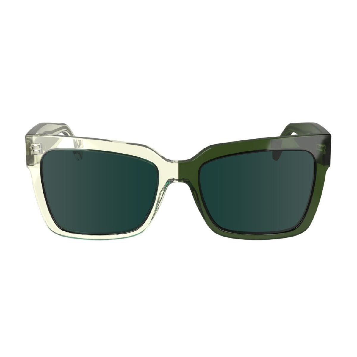 Calvin Klein Jeans 24606S 008 sunglasses for women, crystal to green square frame. Available online at Optorium.
