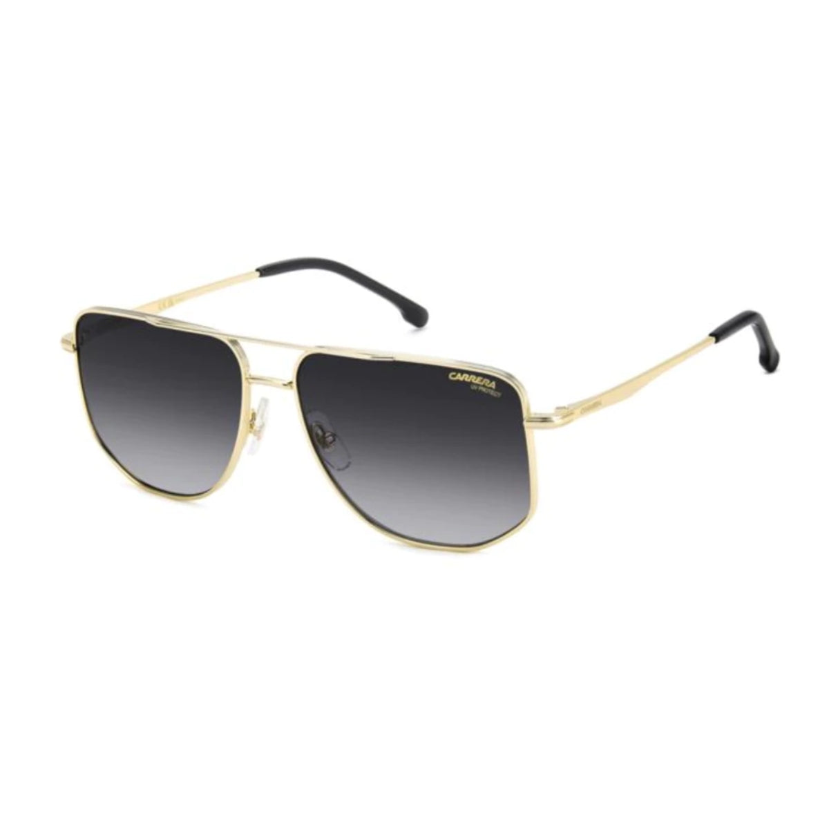 Carrera 355/S RHL90 Men sunglasses with transparent gold frames, aviator shape, and UV-protective gradient lenses now available at Optorium.