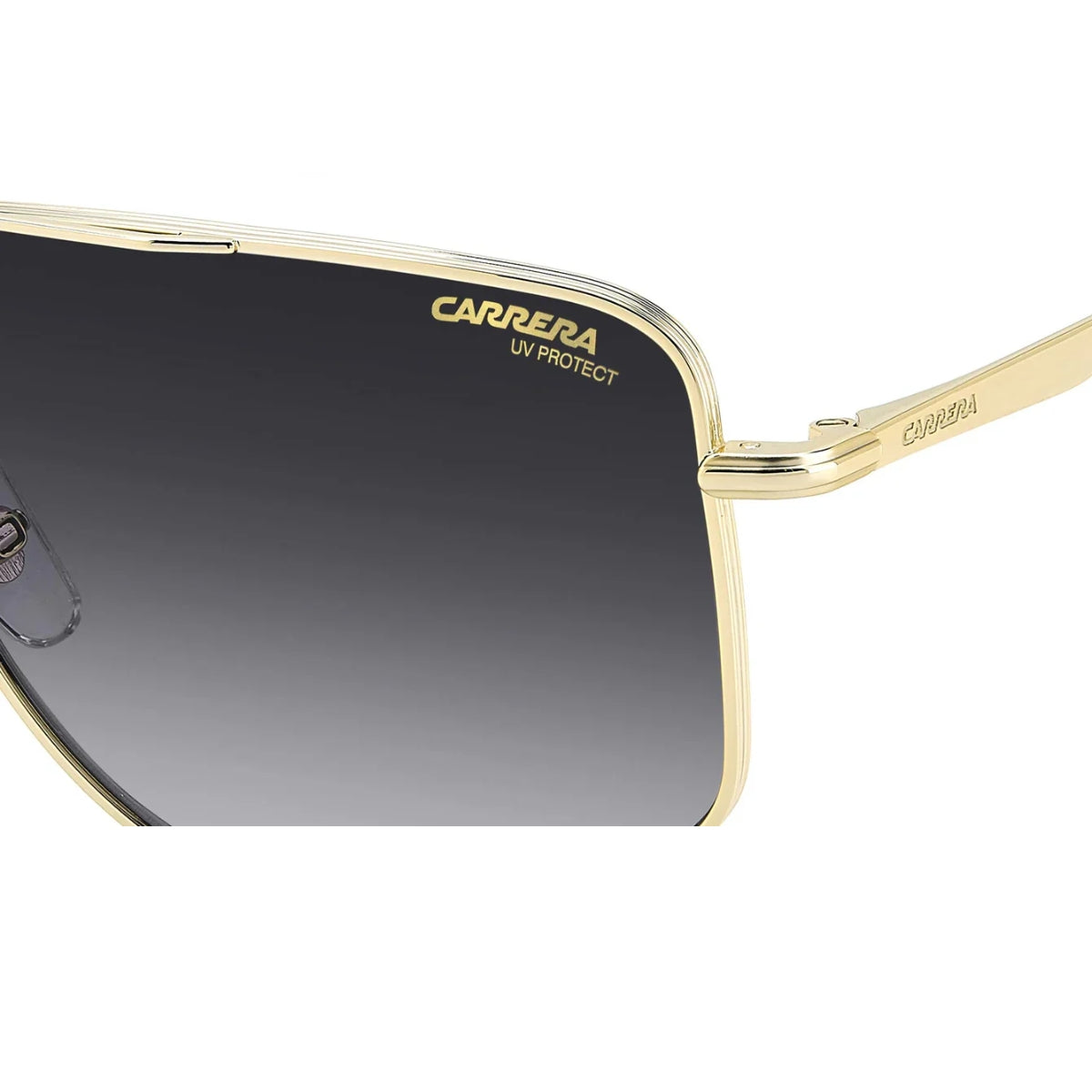 Elevate your look with the Carrera 355/S RHL90 — sleek aviator-inspired shades in a transparent gold finish, now available at Optorium.