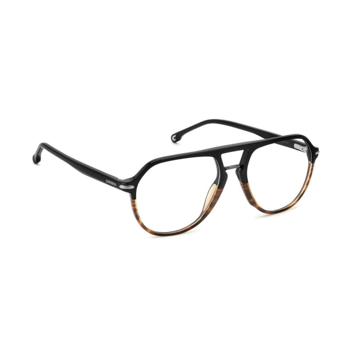 "Stylish Carrera 345 37N aviator frame for men, black horn color, lightweight eyewear online at Optorium."
