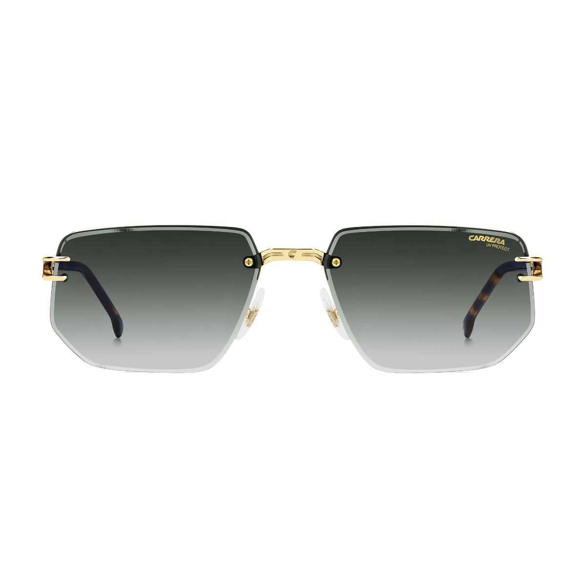 "Carrera 1070/S 0NR9K half rim sunglass for men with green gradient lenses online at Optorium."
