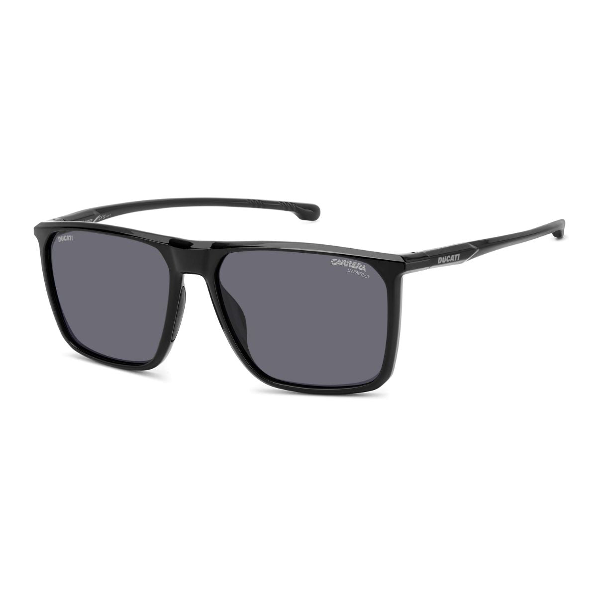 "Stylish Carrera Carduc 034/S 08AIR men's sunglasses, sleek black frame, grey UV protection lenses."