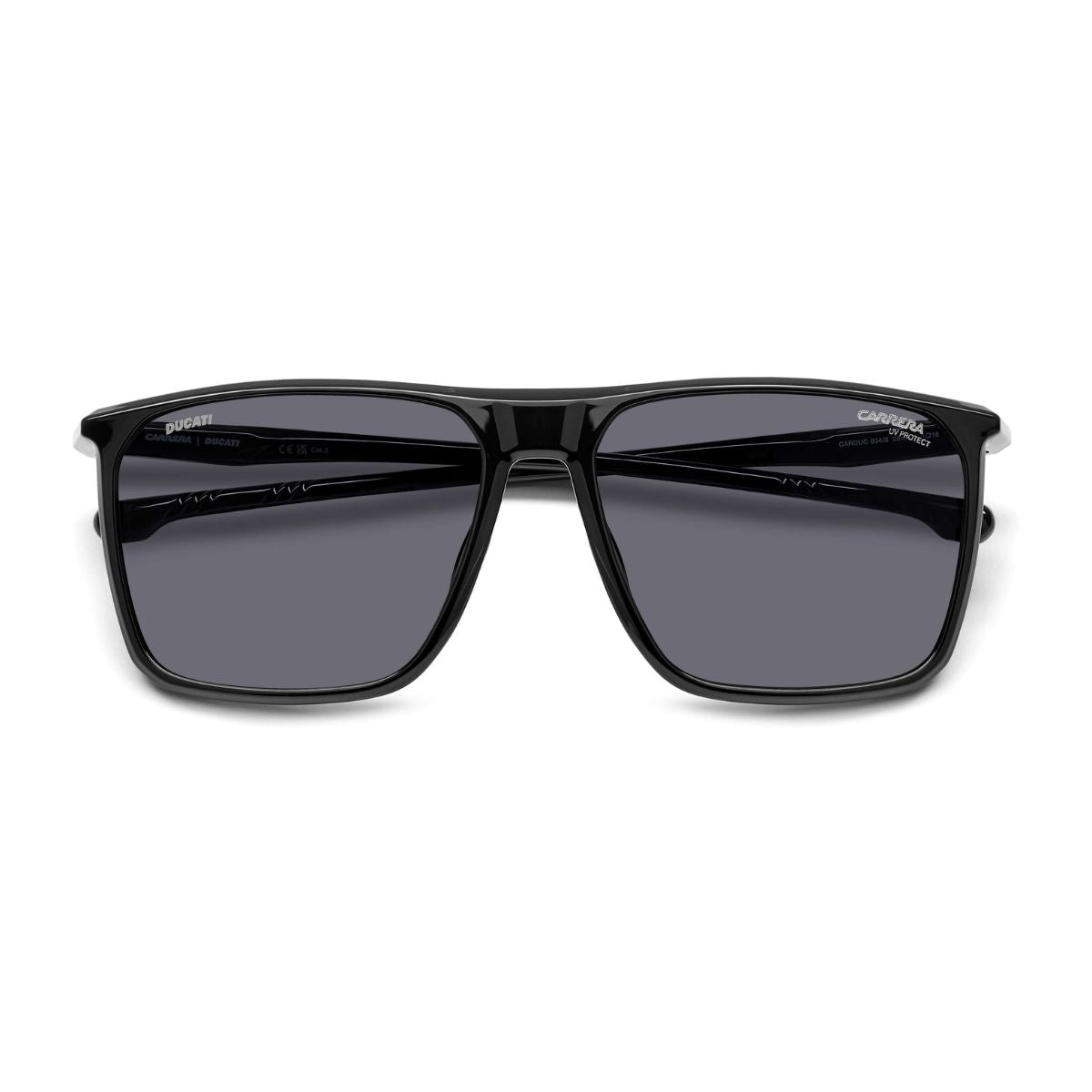 "Lightweight Carrera Carduc 034/S 08AIR men's sunglasses, black frame, grey UV lenses, classic style."