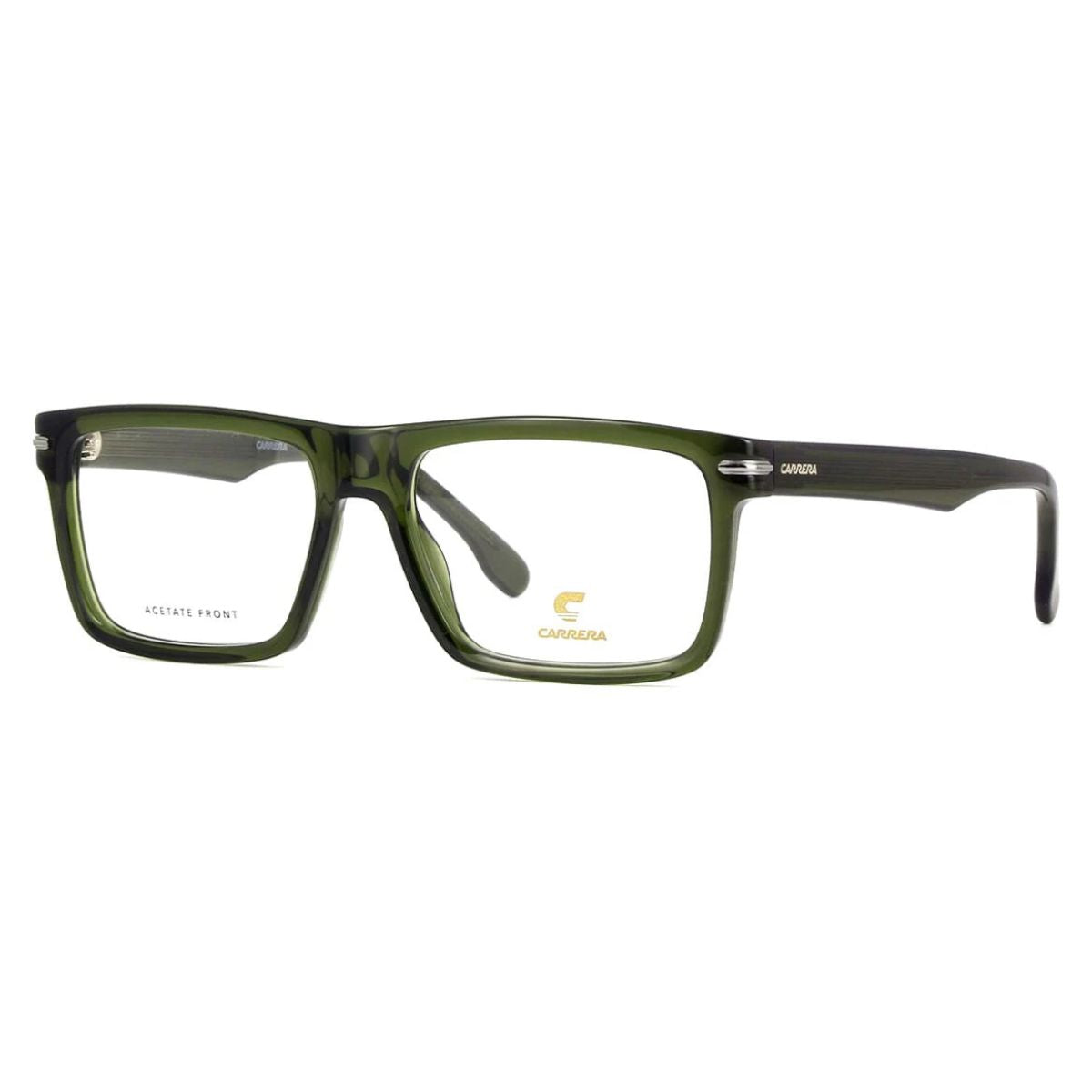 "Carrera 344 TBO square transparent green frame for men, online at Optorium."