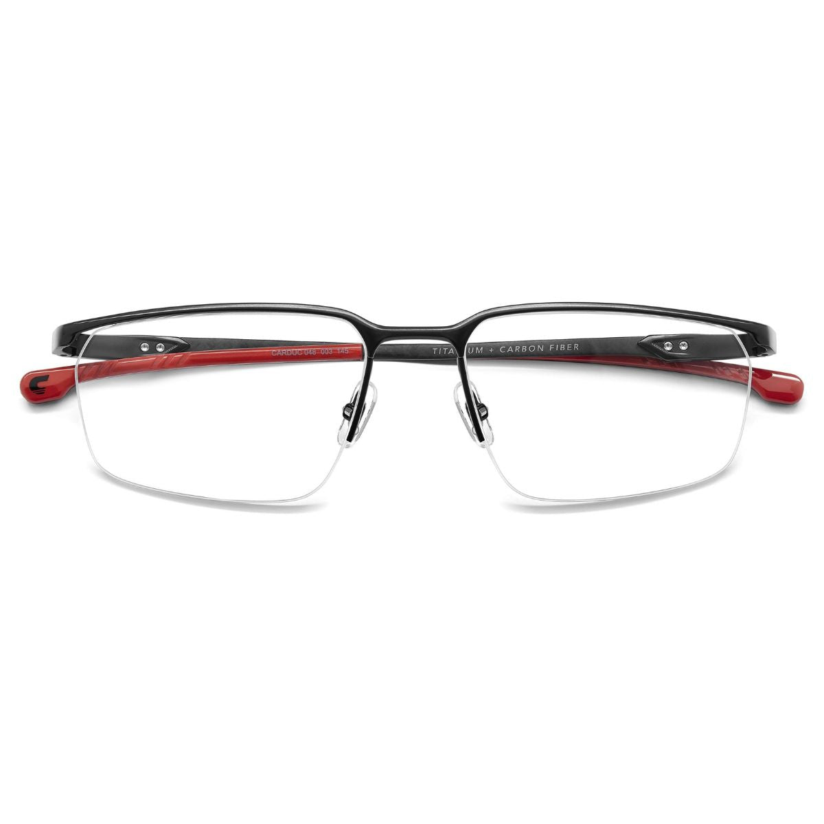 "Durable black metal Carrera Ducati 048 003 frame, available online at Optorium."