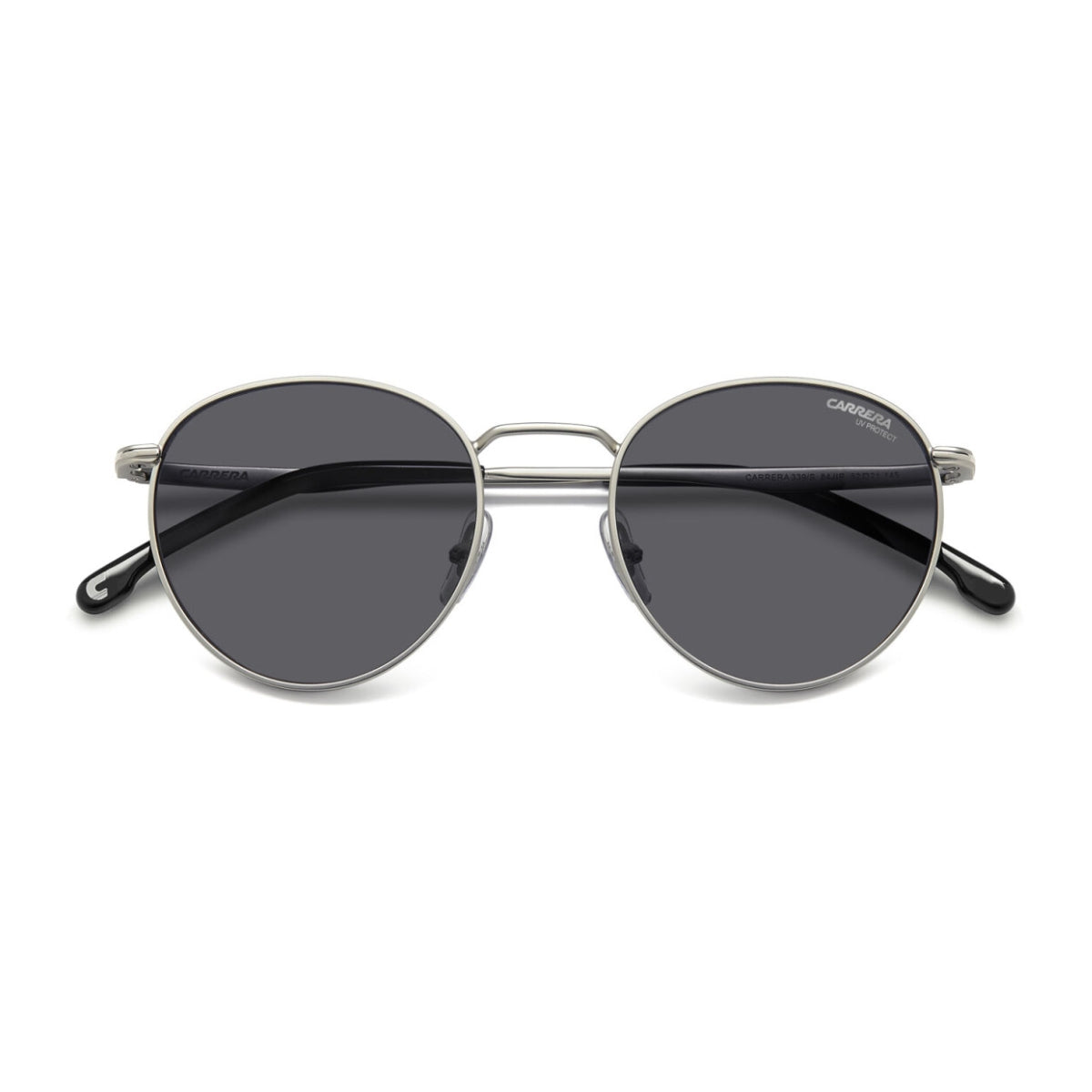 "Carrera 339/S 84JIR Men round sunglasses with gradient grey lenses and metal frames – Optorium"