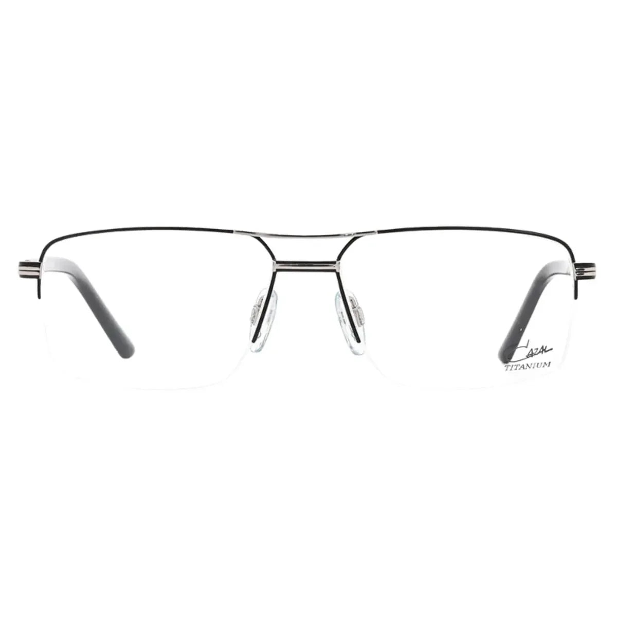 Cazal Frame 7071 002 rectangle shape half rim optical glasses in titanium material. Stylish Cazal eyewear for men and women at optorium.
