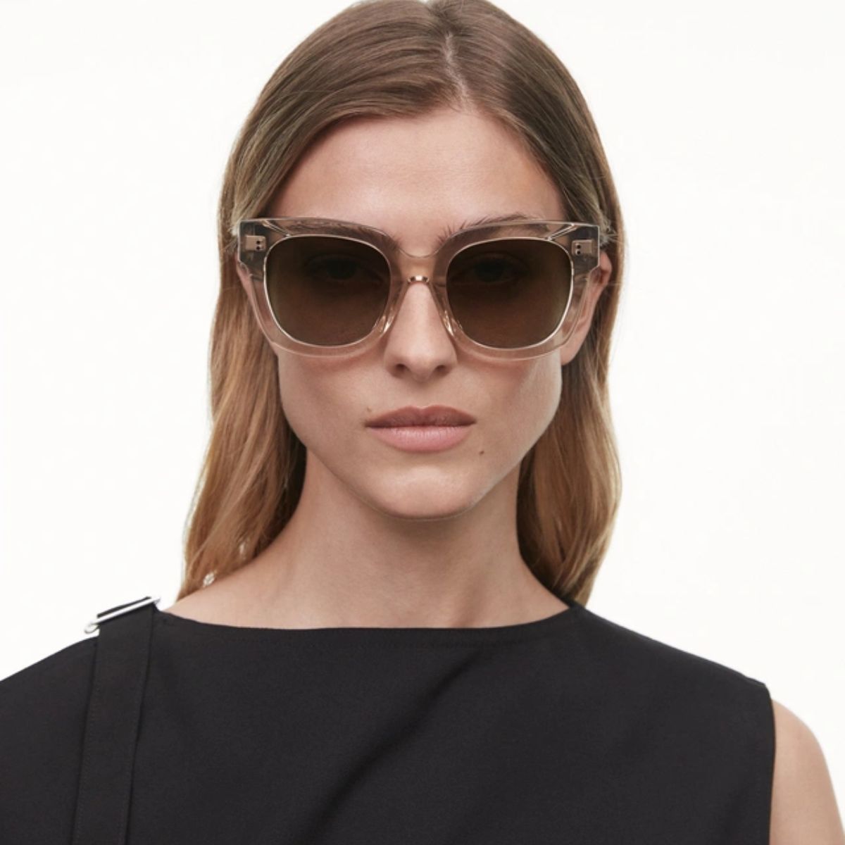 "Chimi Core 08 Ecru women’s sunglasses, combining fashion and UV safety, available at Optorium."