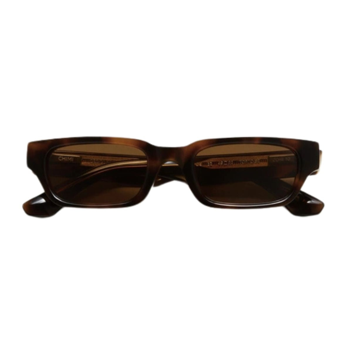 "Chimi Core 10 Tortoise rectangular sunglasses, chic unisex design for everyday wear, at Optorium."