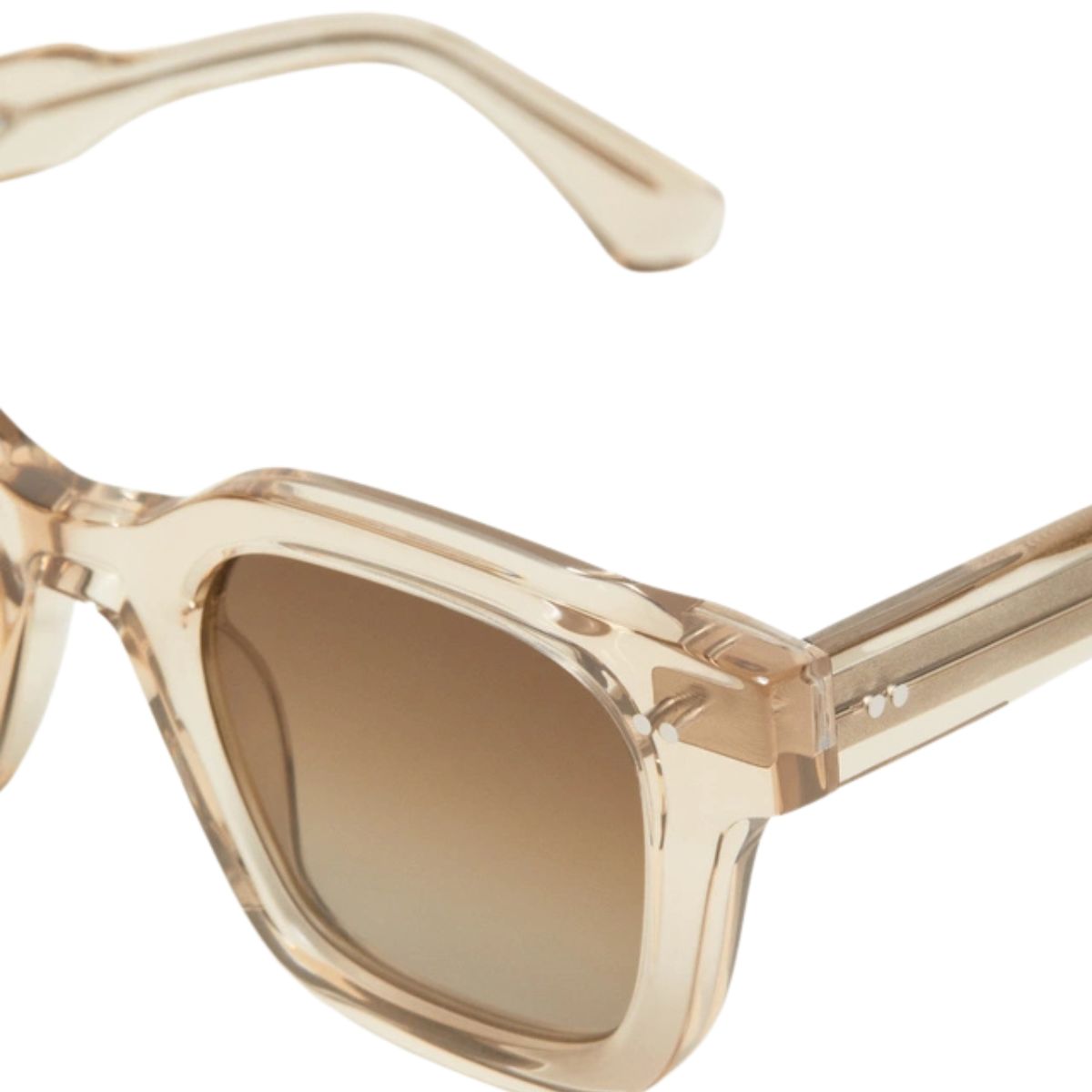 "Chimi 04 ecru square sunglasses ensure comfort and UV safety, available online at Optorium."