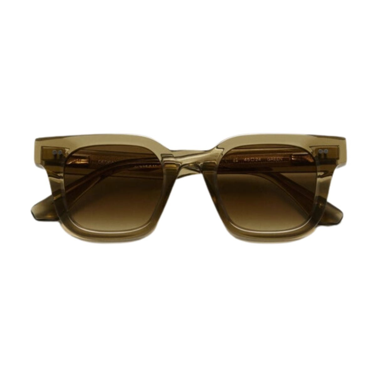 "Chimi 04 sunglasses feature CR39 brown lenses for high UV protection, on Optorium."