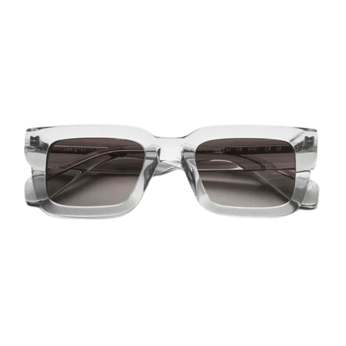 "Chimi 05 sunglasses feature grey CR39 lenses for reliable UV protection, on Optorium."