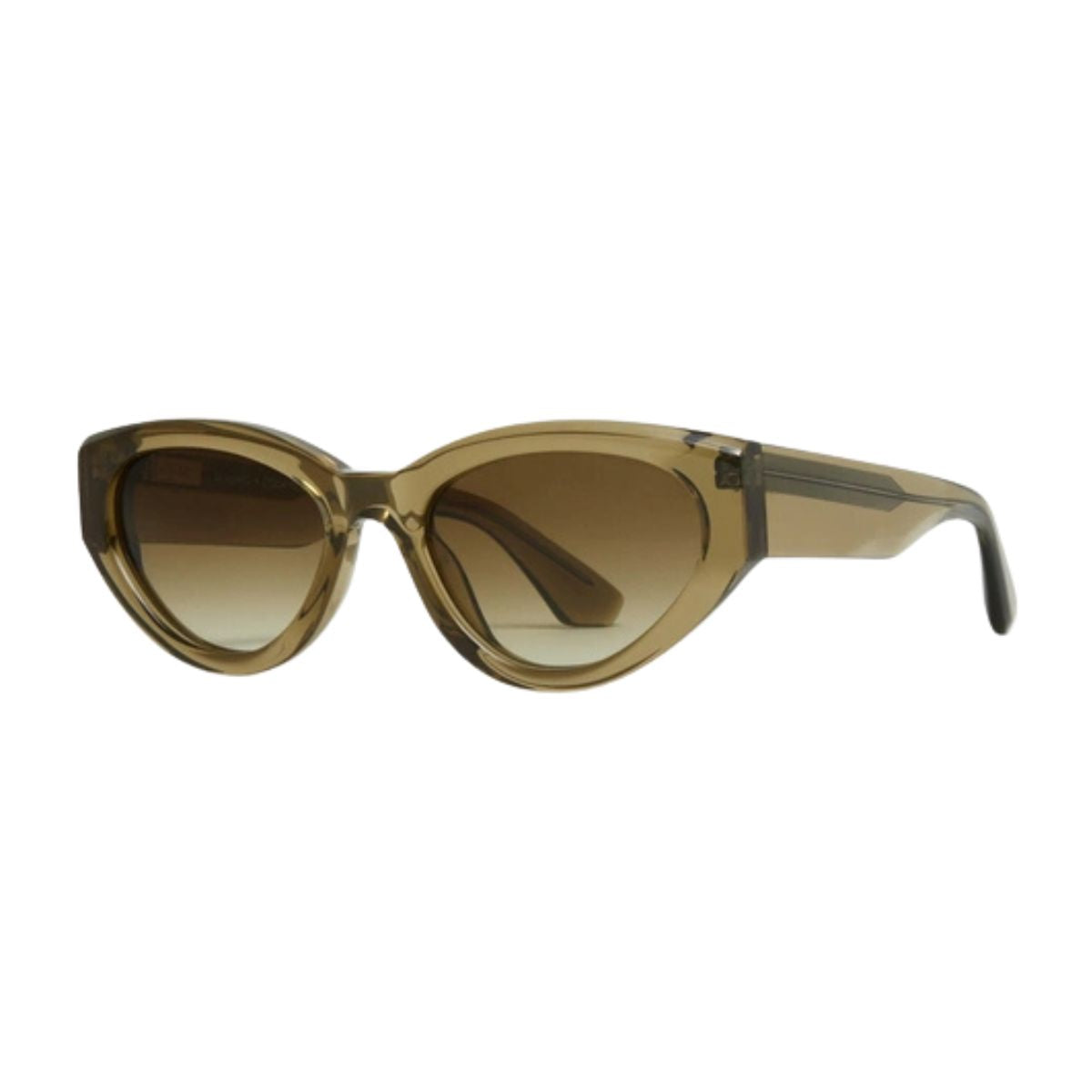 "Chimi 06 green cat-eye sunglasses for women, available online at Optorium."