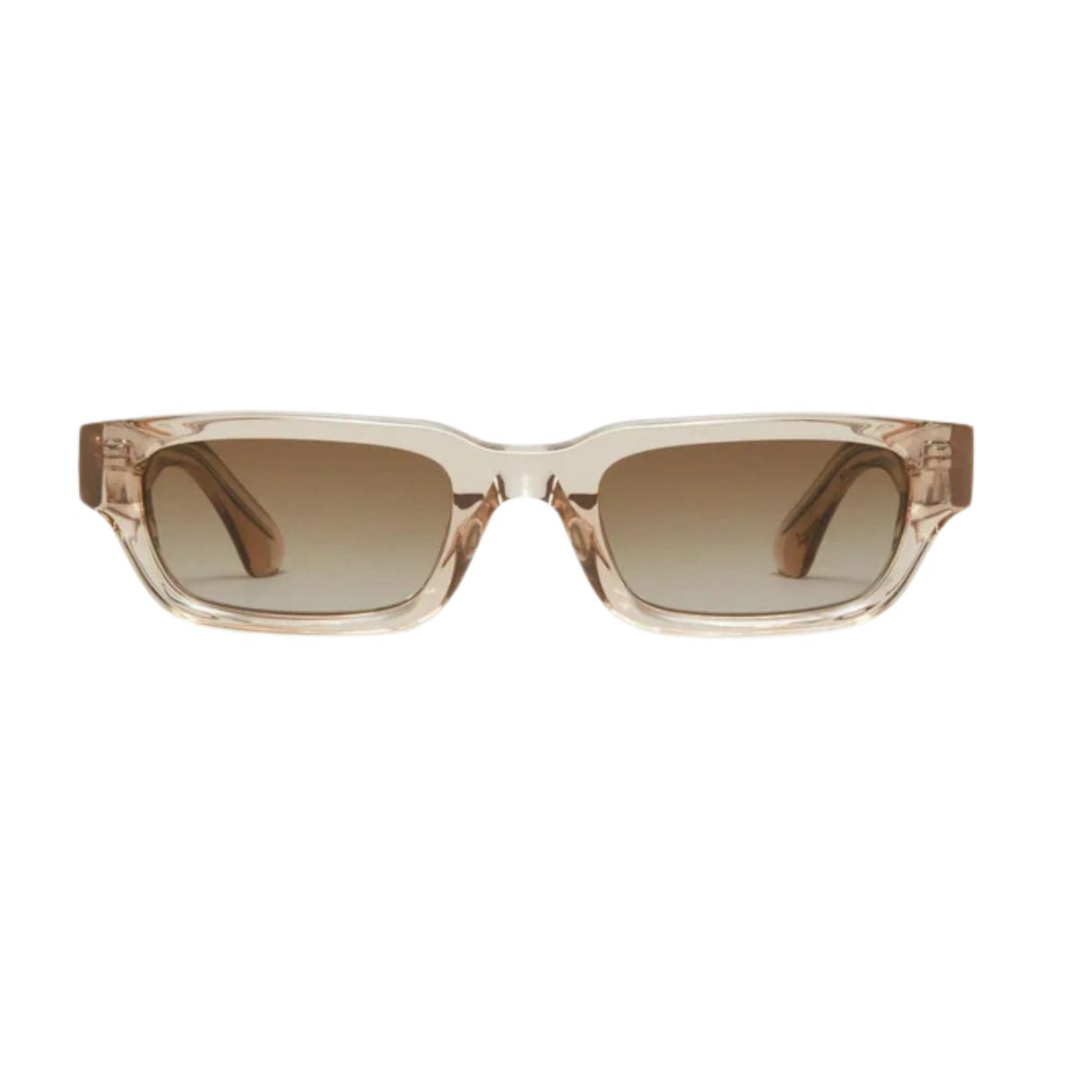 "Stylish Chimi 10 ecru rectangular sunglasses feature a chic beige frame, shop online at Optorium."