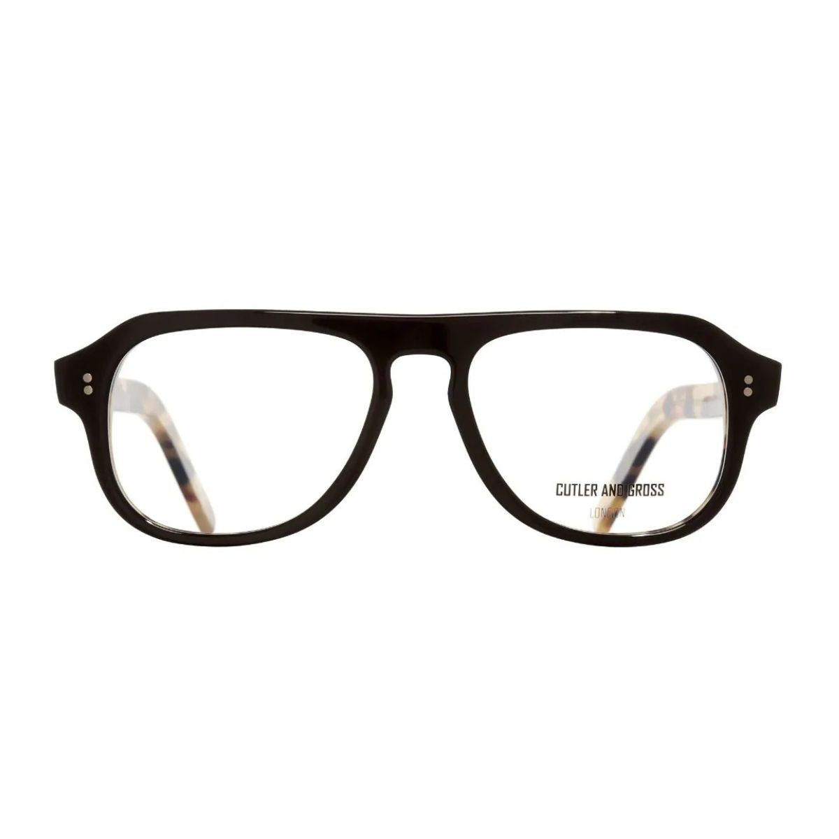 "Cutler & Gross 0822V3 BOC aviator optical frame in Black on Camo color online at Optorium."
