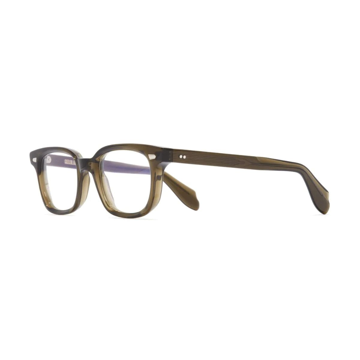 "Stylish Cutler & Gross 9521 03 olive eyeglasses frame, available online at Optorium."
