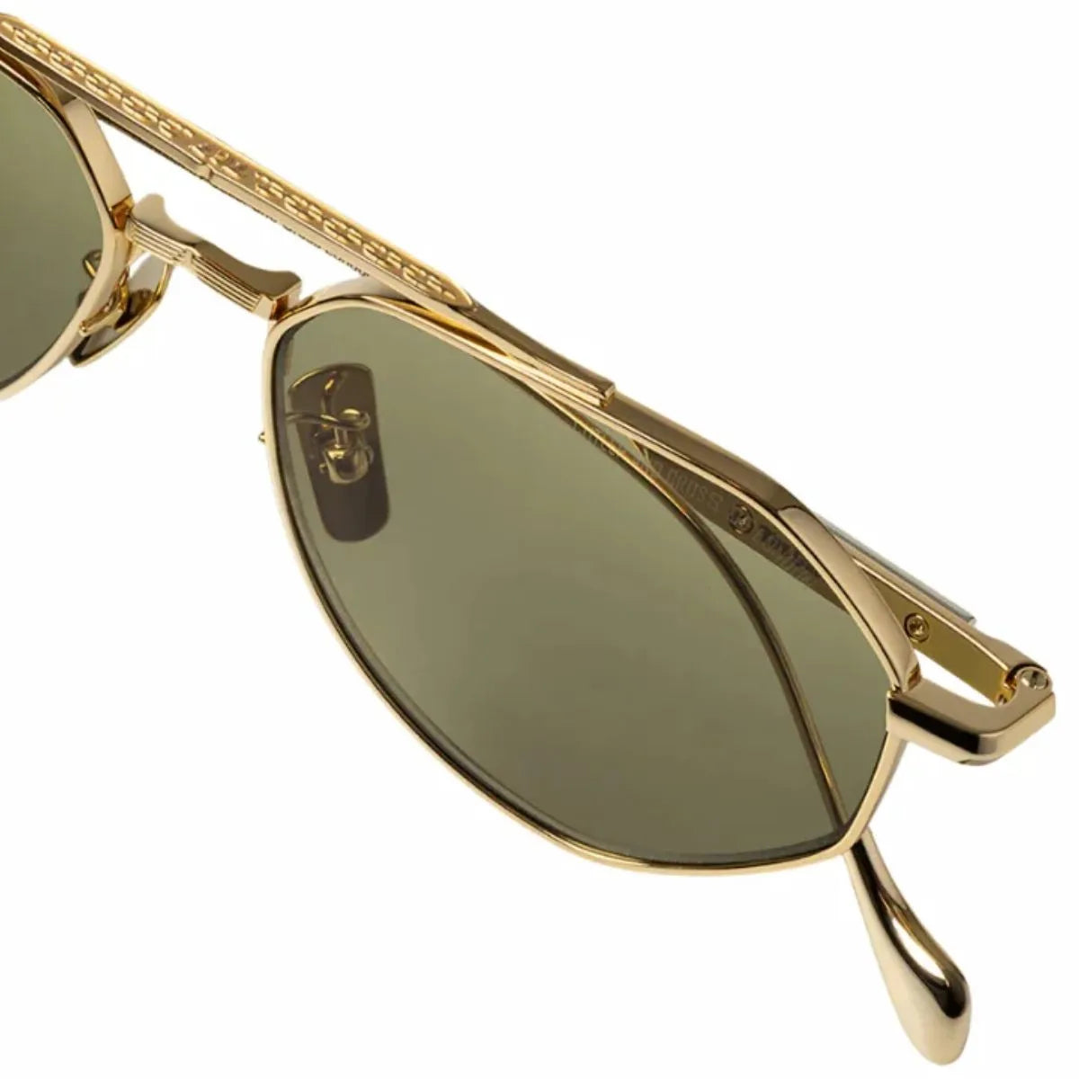 Cutler & Gross aviator sunglasses for men, featuring green lenses and lightweight premium design from The Great Frog GFSN‑017‑03 series – optorium.