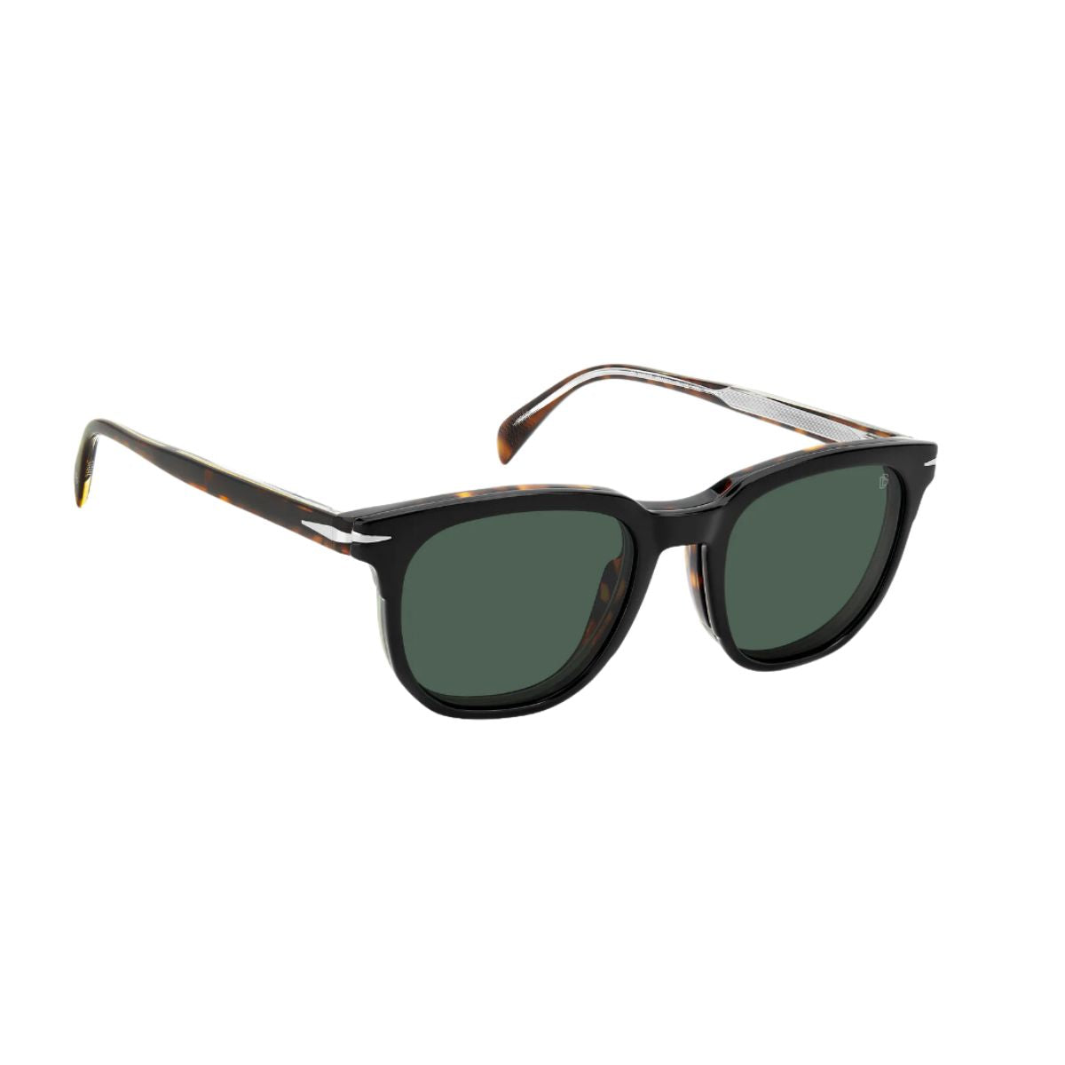 "David Beckham square clip-on sunglasses sleek and modern online at Optorium."
