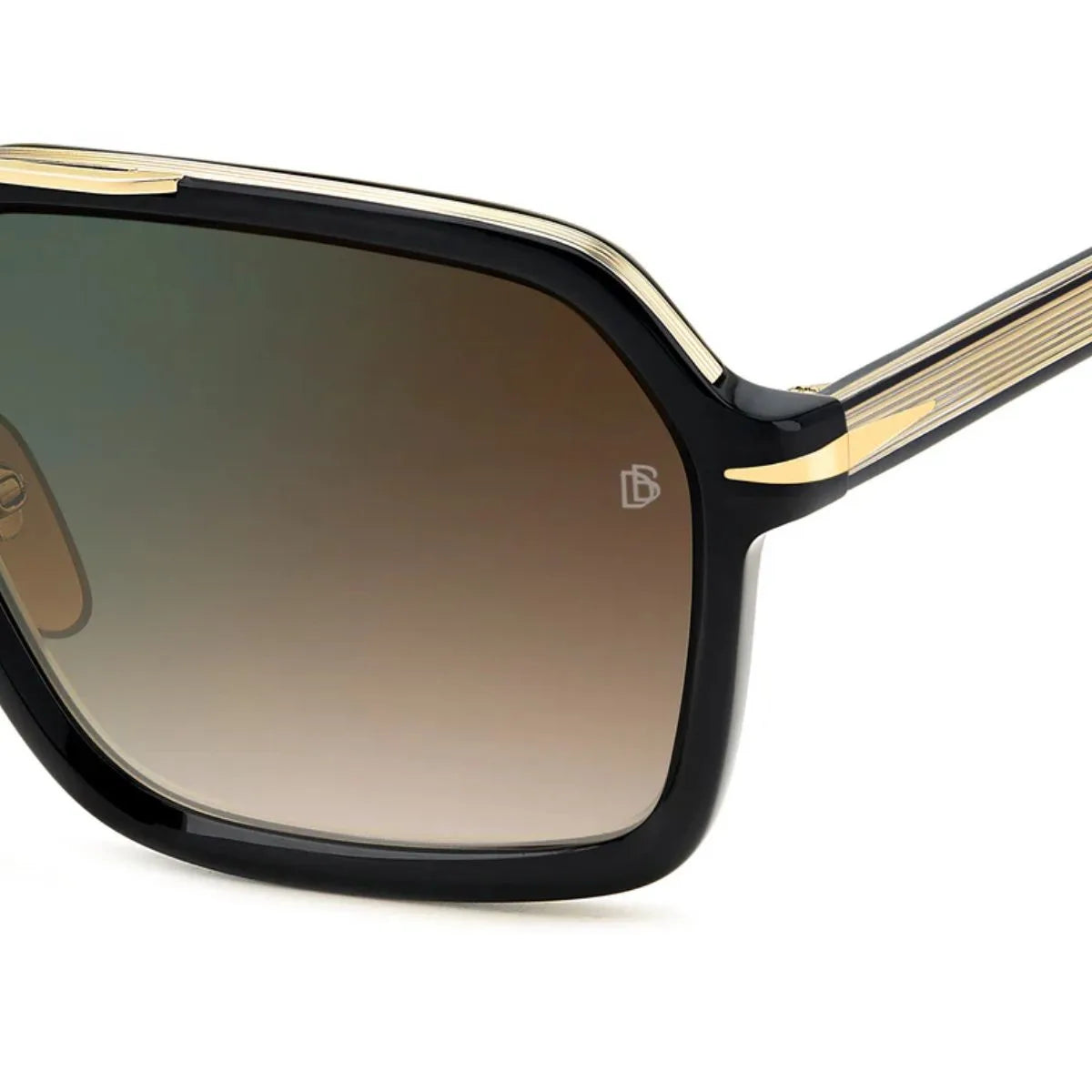 Eyewear David Beckham, Black & Gold DB 7128/S 2M2QY sunglasses, square shape, stylish David Beckham sunglasses men, trending UV protection sunglasses, top-selling – Optorium.
