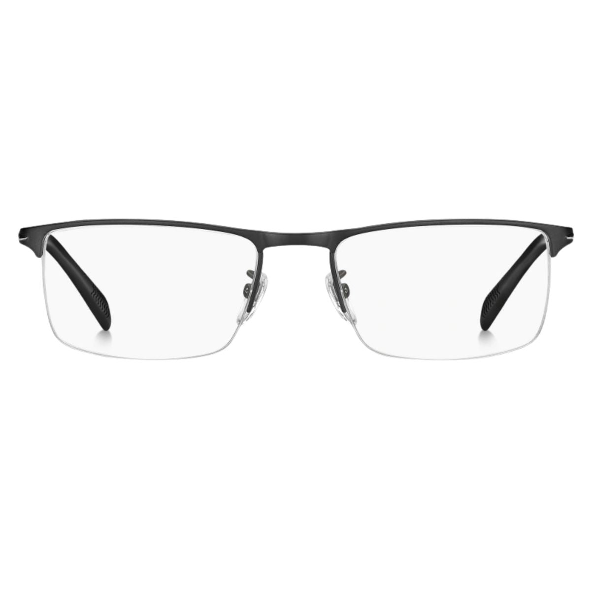 "David Beckham 7034 003 optical frame for men, sleek half-rim design in black metal"