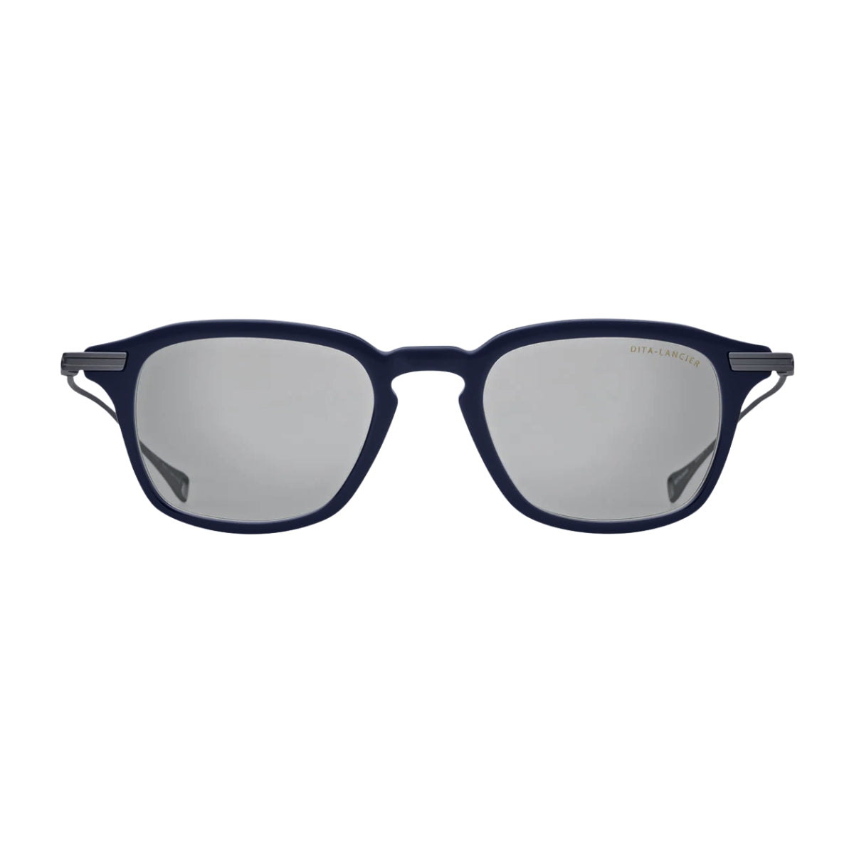 Dita Lancier DLX426-A-04 navy blue square frame with titanium temples, online at Optorium.