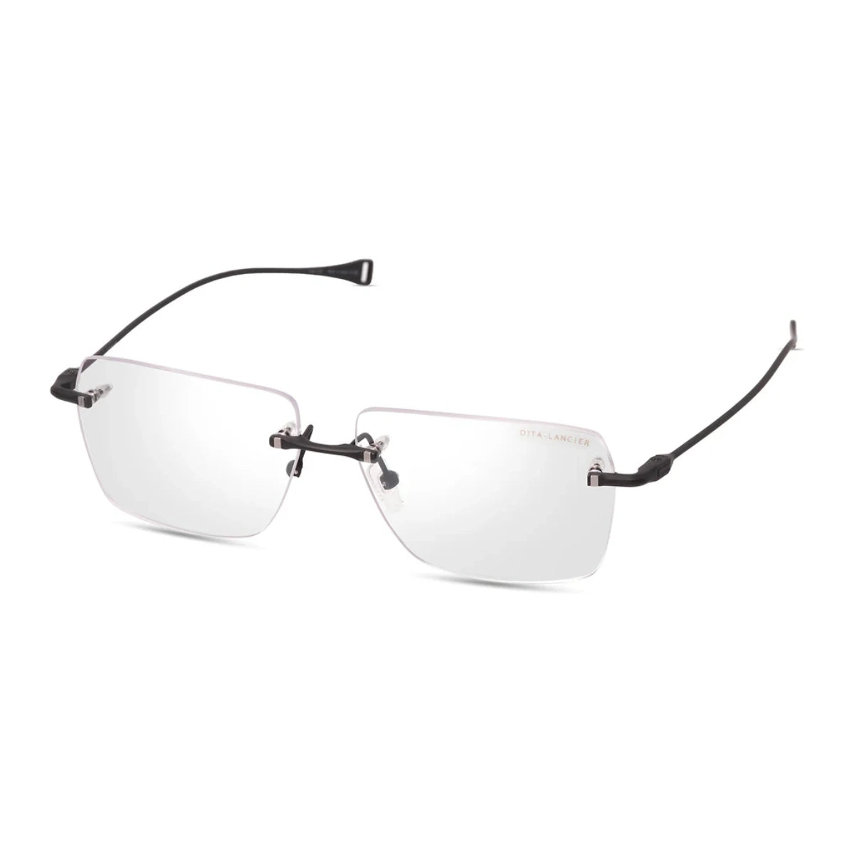 Dita Lancier rimless optical frame DLX129 A03 premium square eyeglasses at Optorium