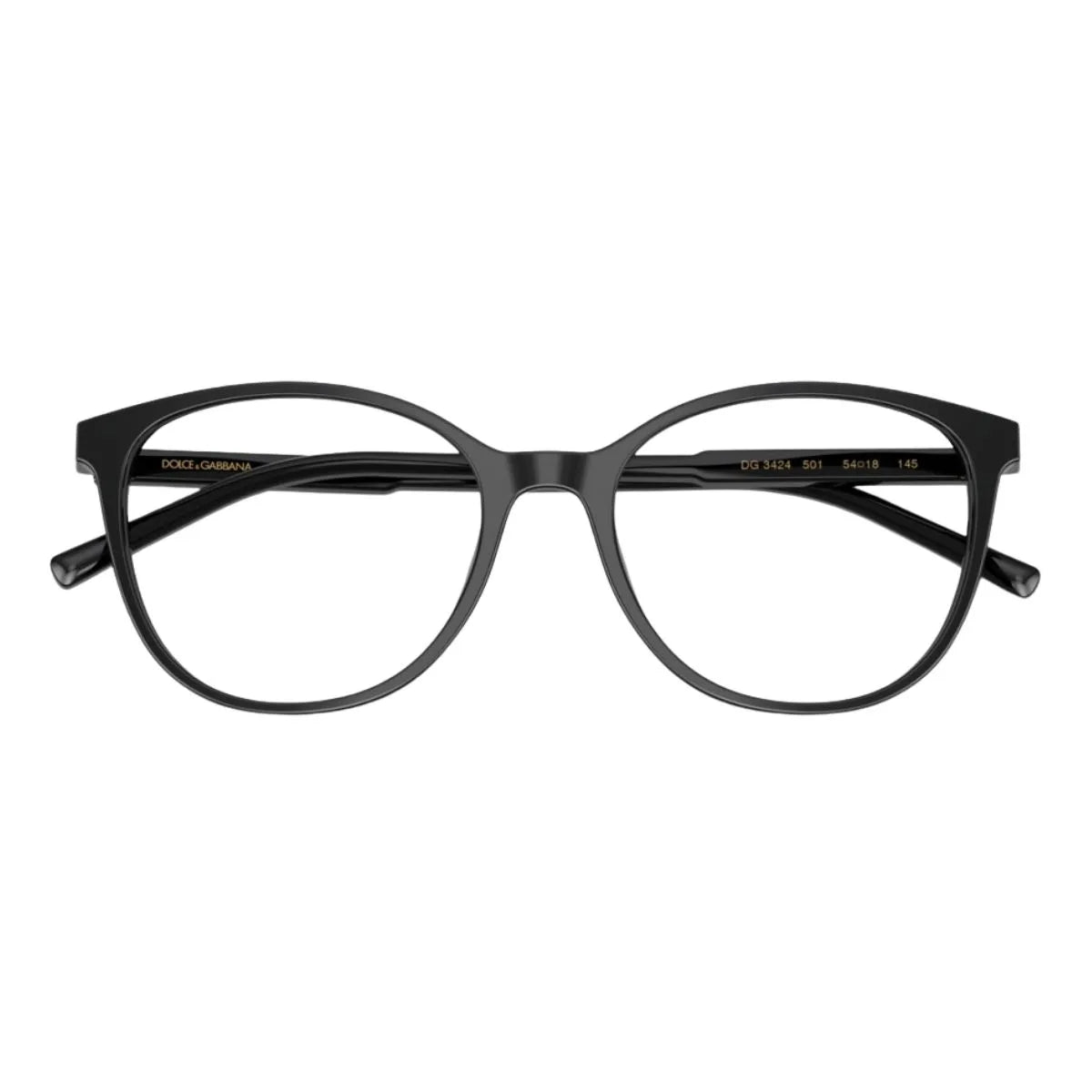 Dolce & Gabbana butterfly shape frame for women DG 3425 501  in black color. Designer Dolce and Gabbana eyewear offering comfort and optical precision at Optorium.