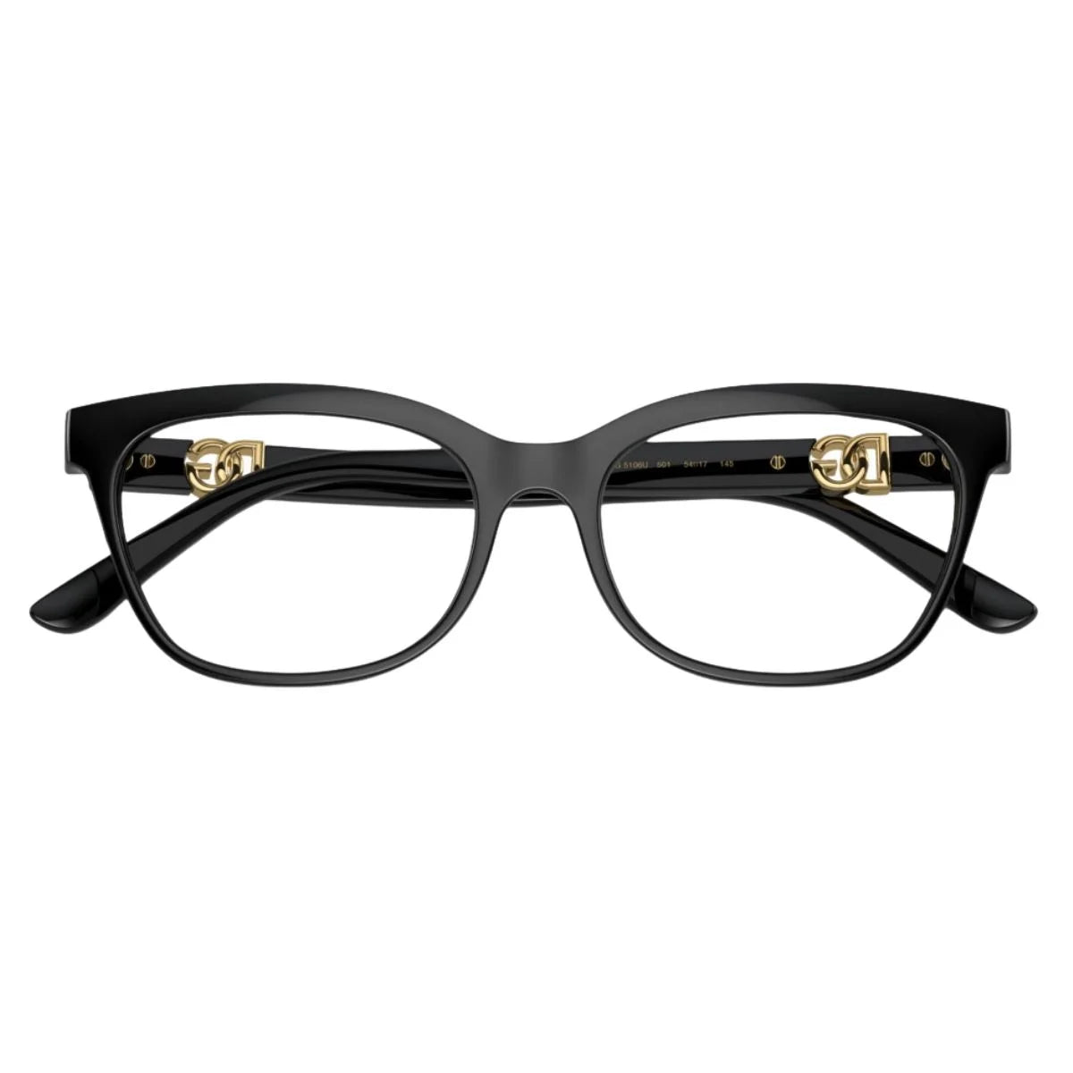 Dolce & Gabbana DG 5106-U 501 butterfly prescription glasses in elegant black acetate, trendy designer eyeglasses for women with signature logo detail optorium