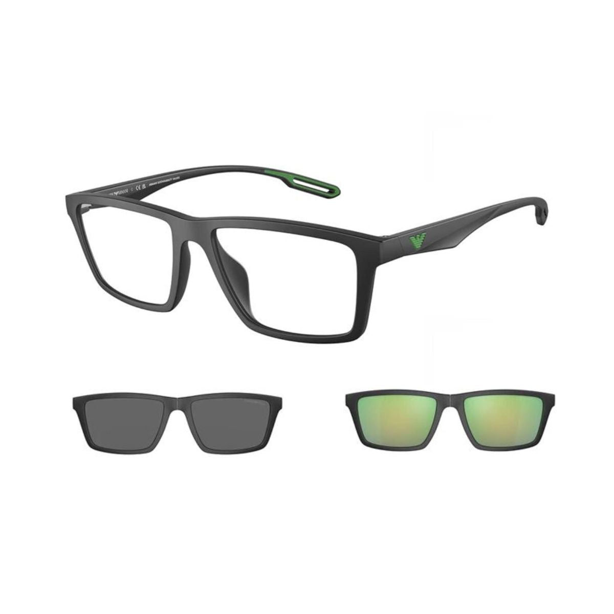 "Rectangle Shape UV Protection Clip-On Sunglasses For Men's | Optorium"