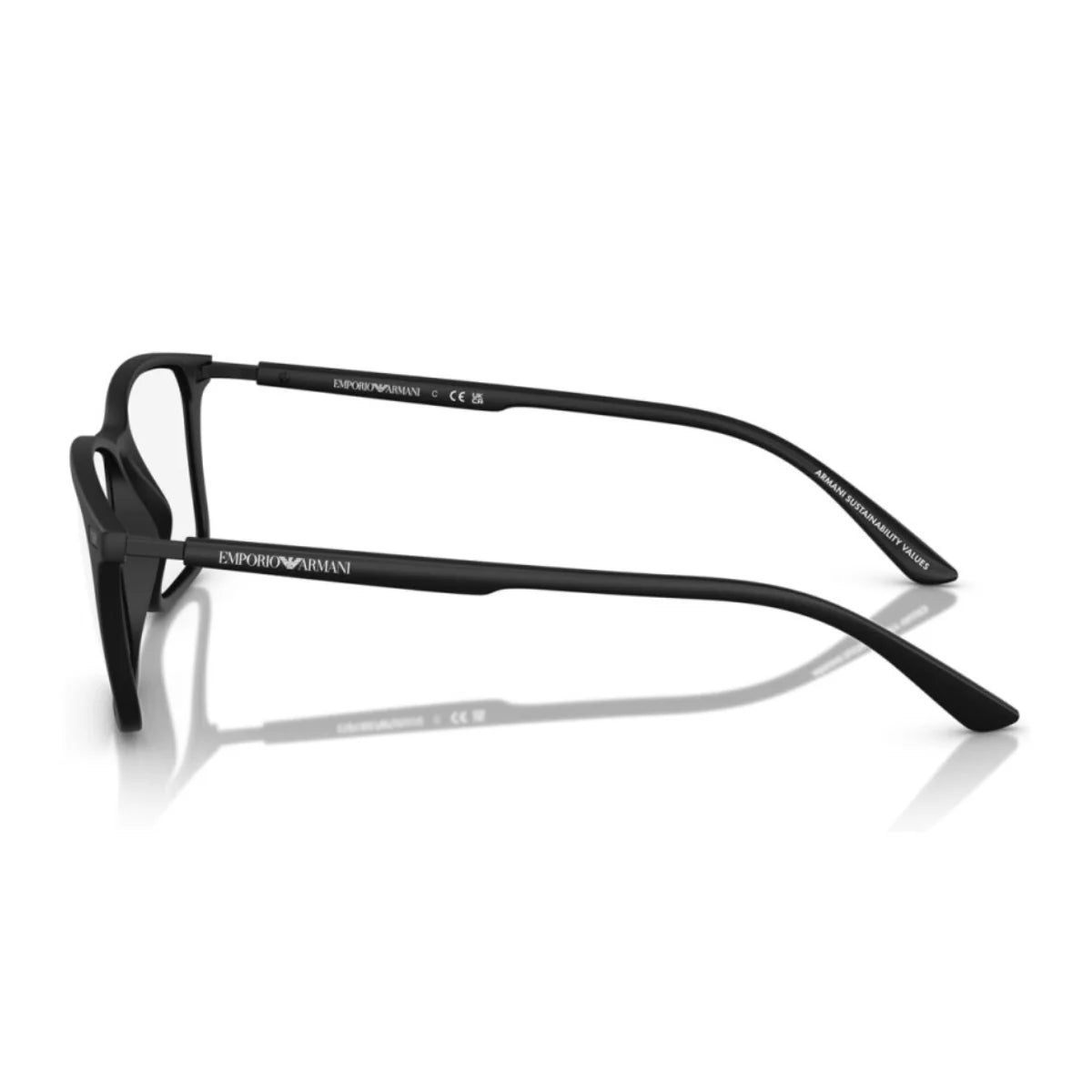 Premium Emporio Armani EA 3237 5001 rectangle eyeglasses men full rim design at Optorium