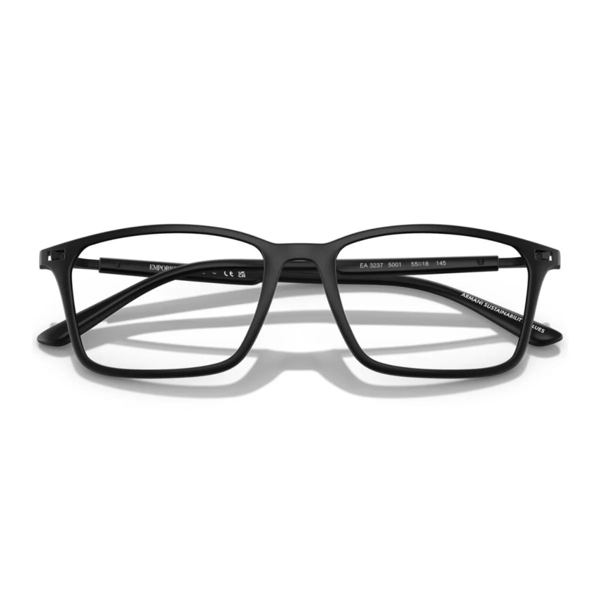 Designer Emporio Armani EA 3237 5001 men’s rectangle full rim optical glasses frame - Optorium