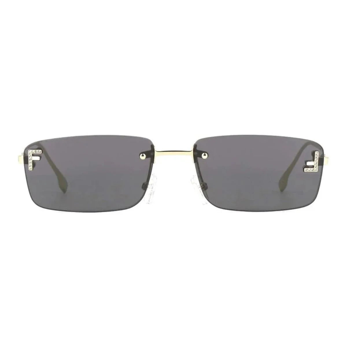 Stylish Fendi Sunglass FE4172US 32A in gold color, rimless design, rectangle shape for women, offering full UV protection, perfect Fendi shades for women at optorium.
