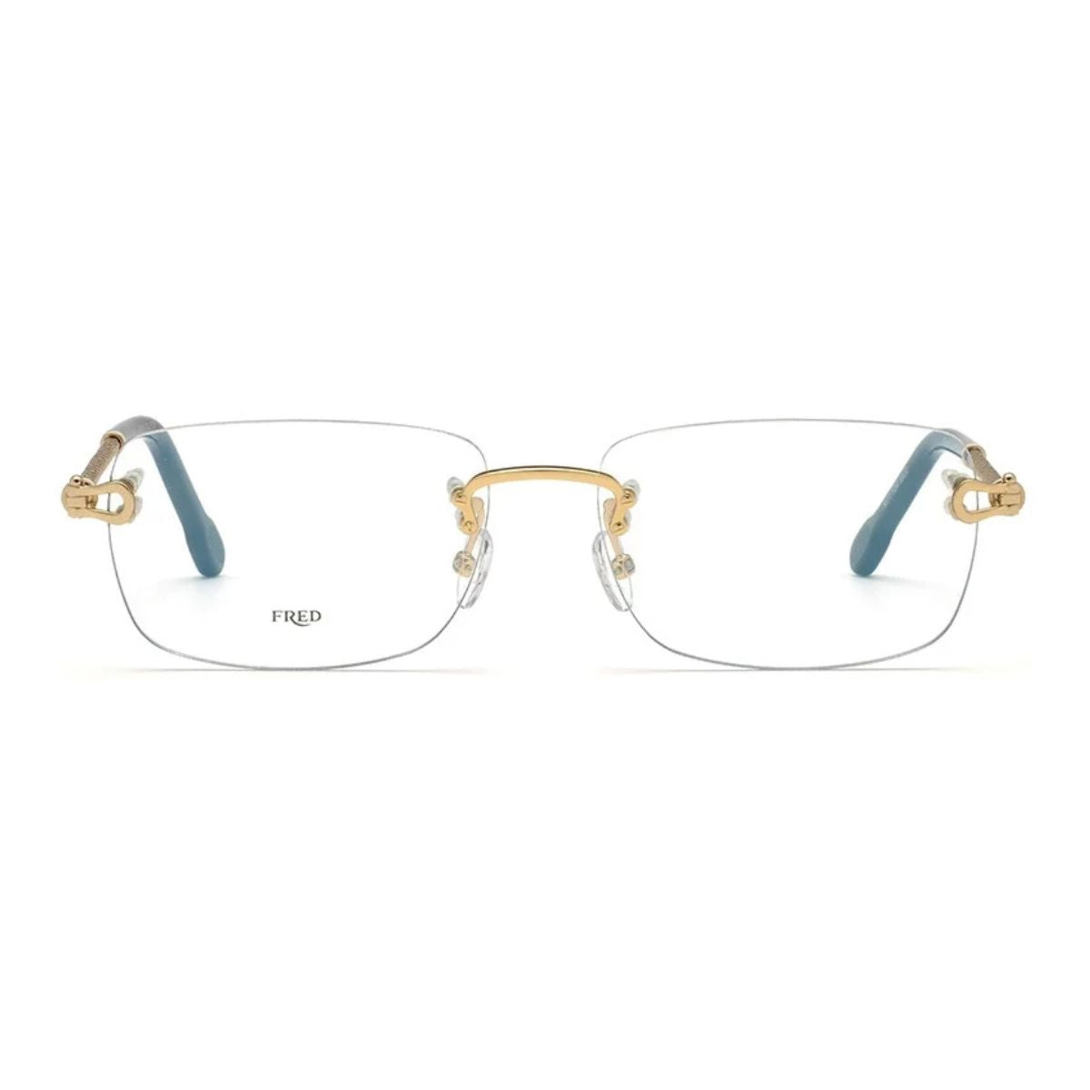 Elegant Fred Gold Frame FG50002F 030 – Unisex rectangle glasses with a gold finish. Lightweight, stylish, and perfect for daily wear. Buy now online at Optorium.