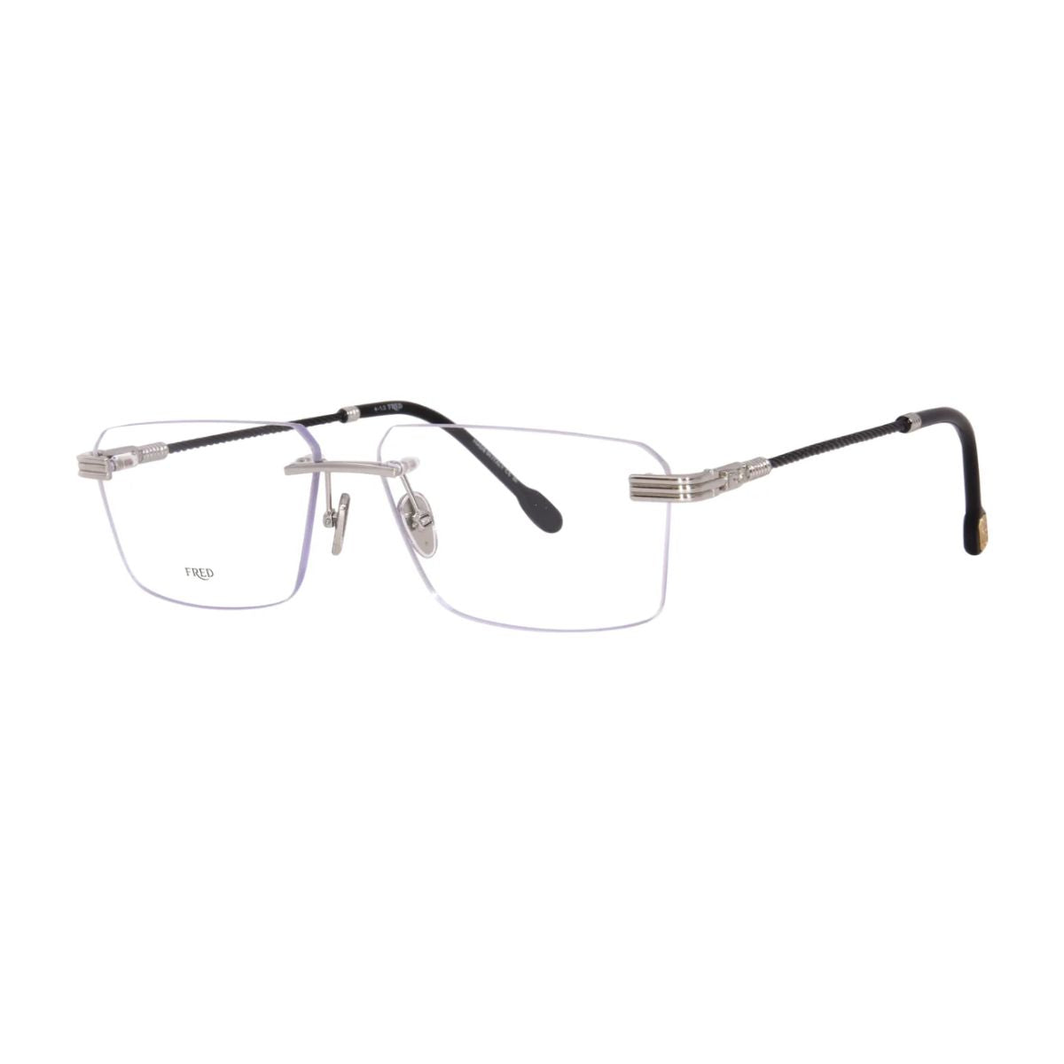 Upgrade your style with Fred FG50032U 016 frames, featuring a modern rectangle shape in Silver and Black. Ideal for men, women, and unisex wear. Shop the latest luxury eyewear online at Optorium.