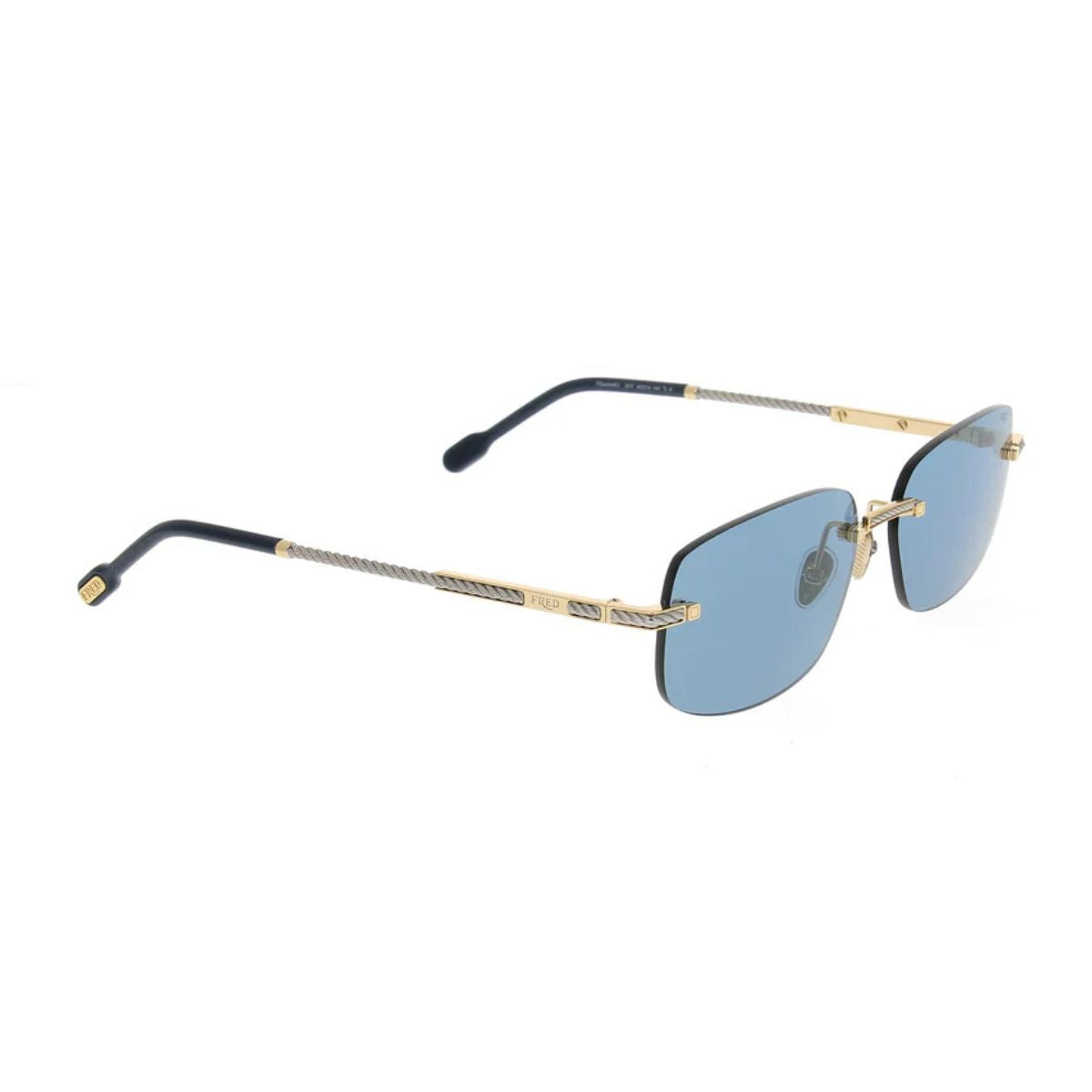 Experience premium luxury with the Fred FG40049U 030 sunglasses, crafted in gold, silver, and blue with a sleek rectangle shape for men. Get yours online at Optorium.