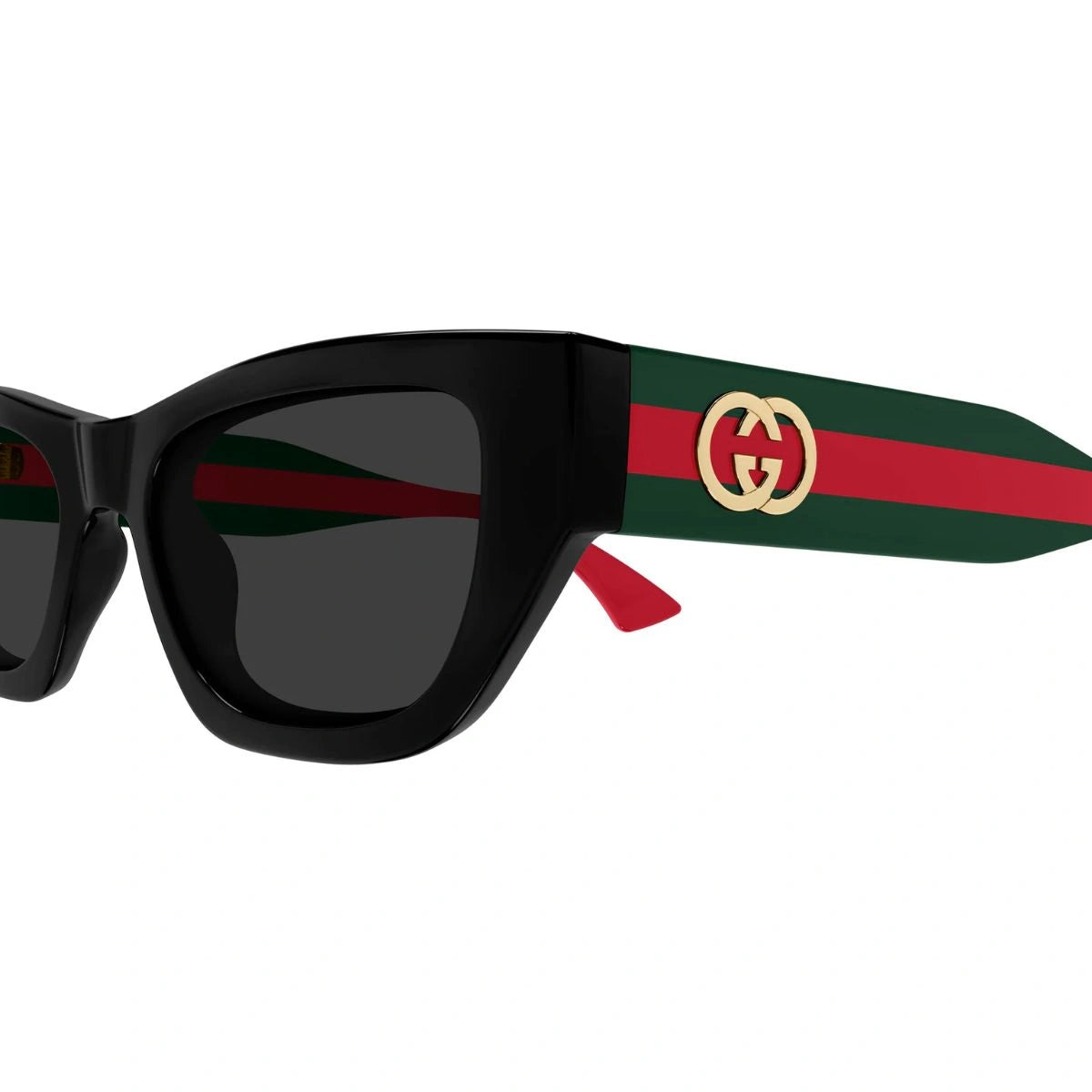 Gucci GG2116S 001 designer eyewear stripe temple detail