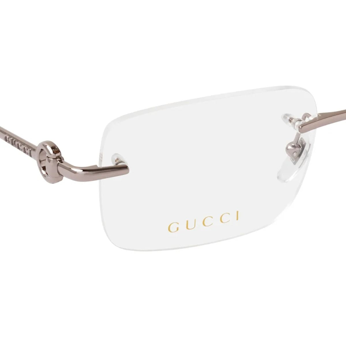 Trending Gucci Rectangle Frame – Modern silver eyeglass frame for men, ideal for daily wear with a contemporary design, available online at Optorium.