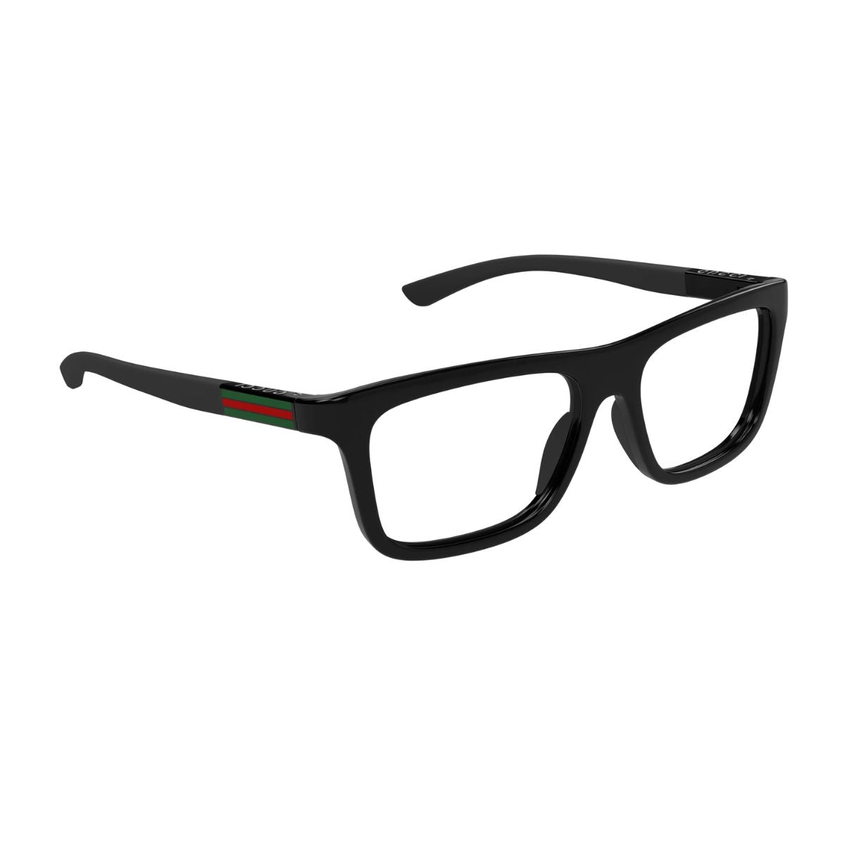 Upgrade your eyewear with the Gucci GG1737O 001 Black Frame. Its sleek rectangle shape and black finish make it a versatile addition to any wardrobe, available online at Optorium.