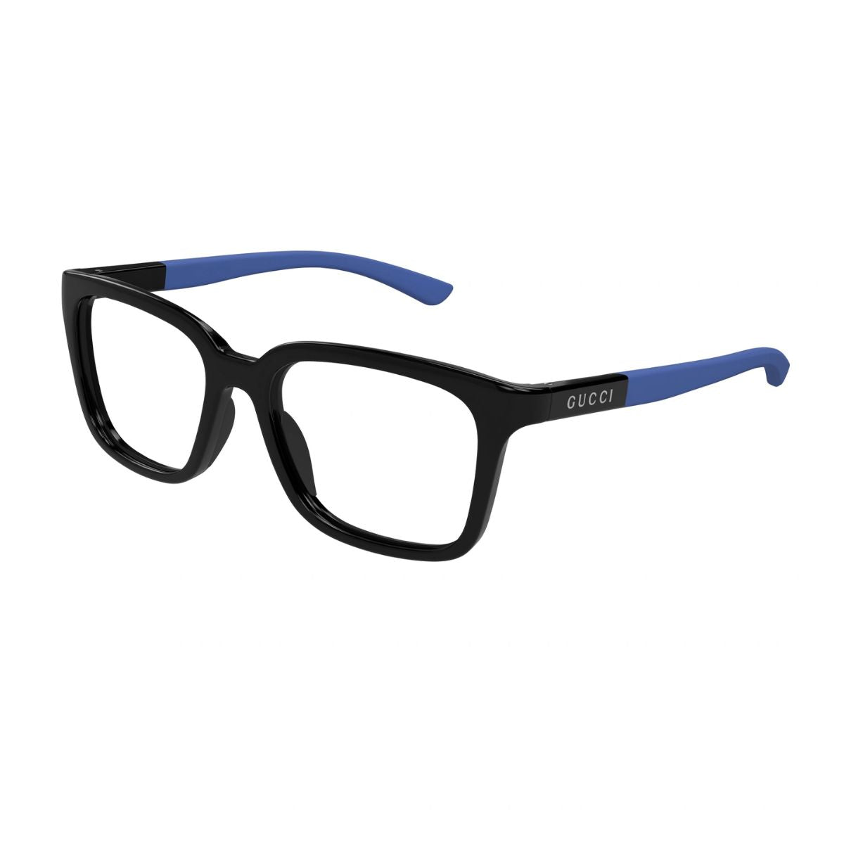 Gucci GG1738O 004 Optical Frame – Sleek black square frame for men, combining comfort and style, available at Optorium.