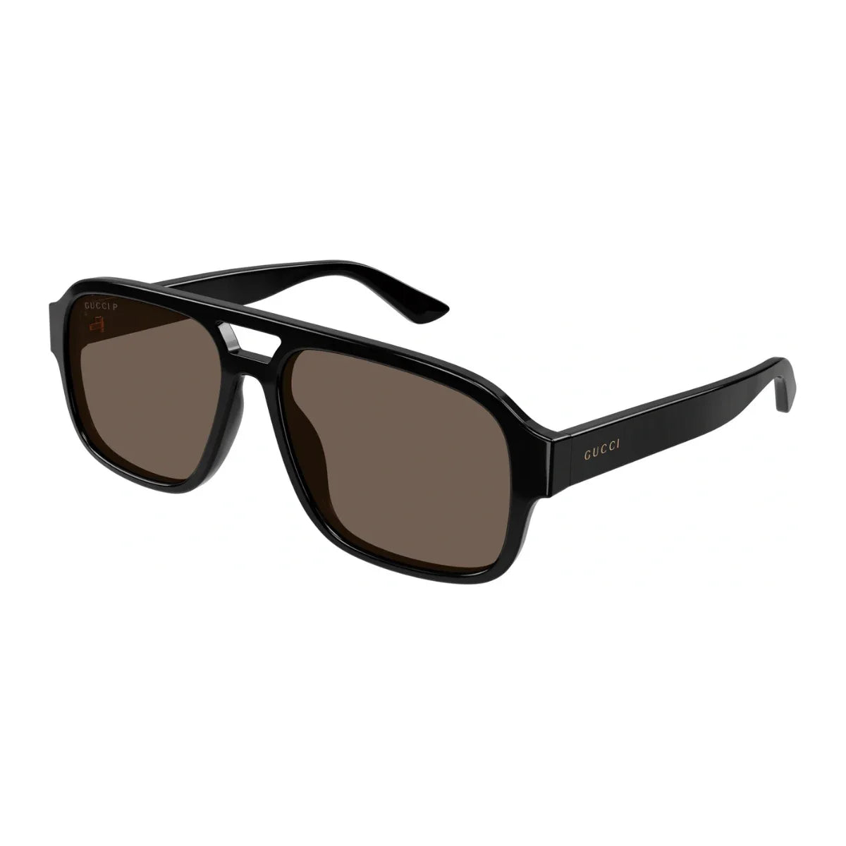 Gucci eyewear men GG1342S 002 black, polarized Gucci sunglasses, pilot shape gucci goggles, UV protection sunglasses for men, top Gucci shades mens online at Optorium.
