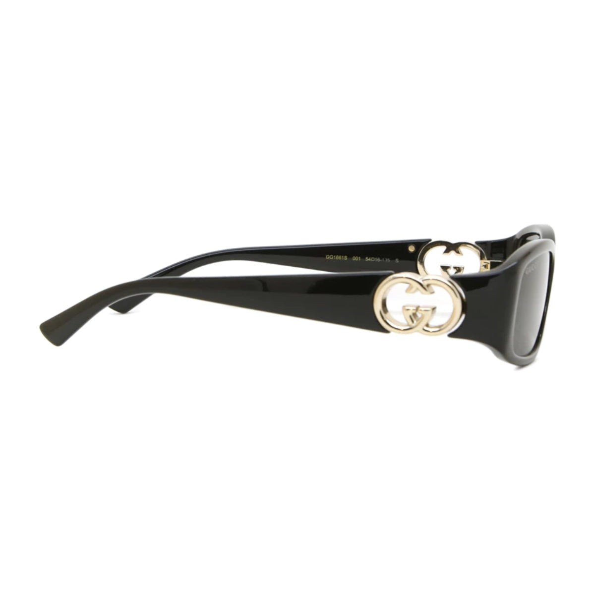 Stylish Gucci Sunglass GG1661S 001 for women with fullrim black frame, grey lenses, and UV protection – Optorium.