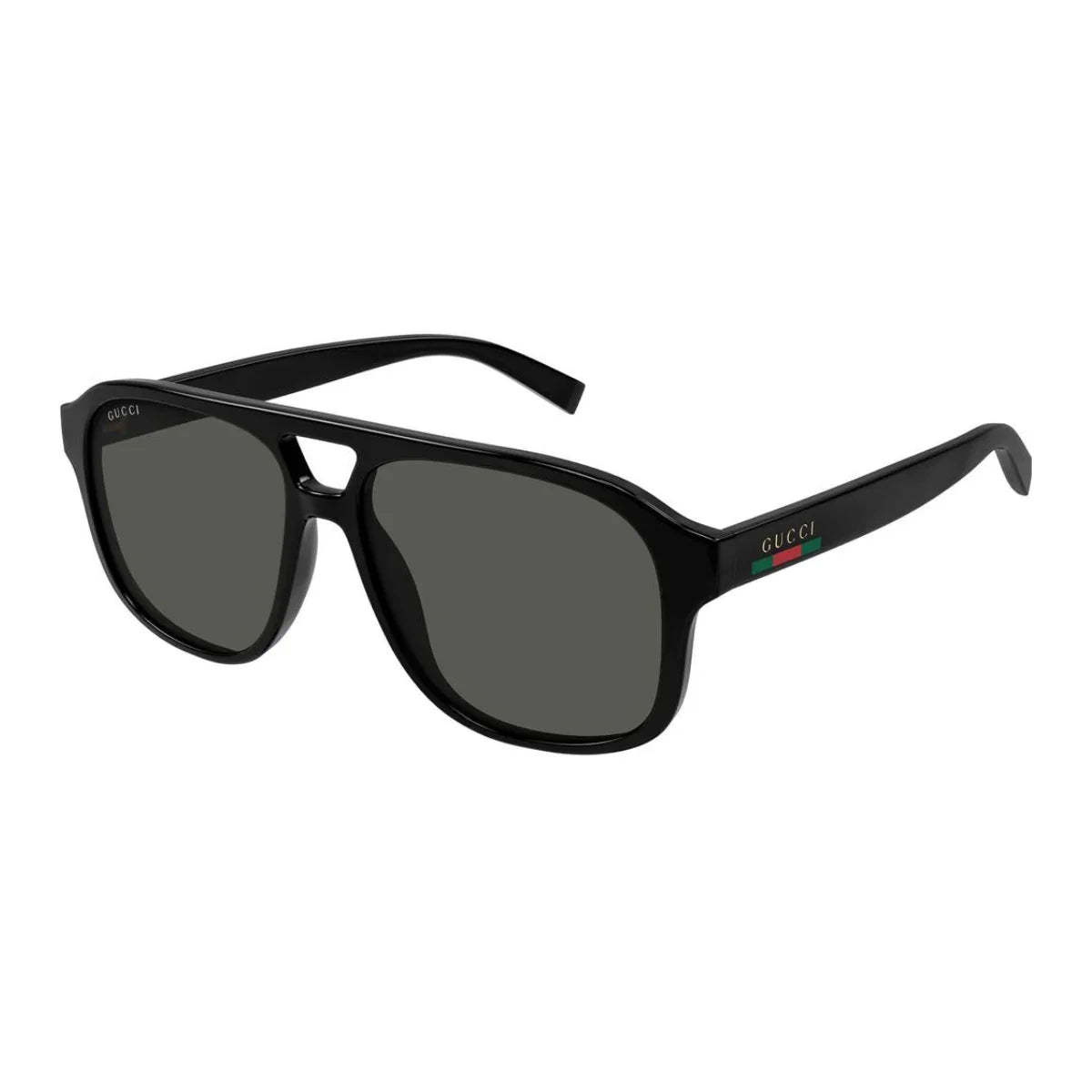 Buy authentic Gucci eyewear men GG1856S 001, bold black Gucci sunglasses for men, UV protection Gucci shades mens with timeless pilot shape Gucci goggles available now at Optorium.