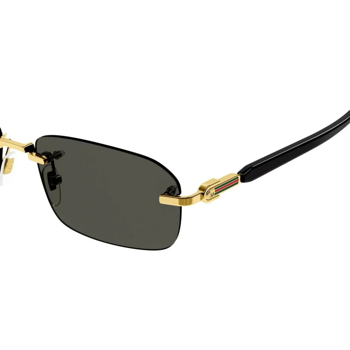 Gucci Sunglass GG1221S 001 rimless rectangle design for men with grey lens and UV protection – Optorium.