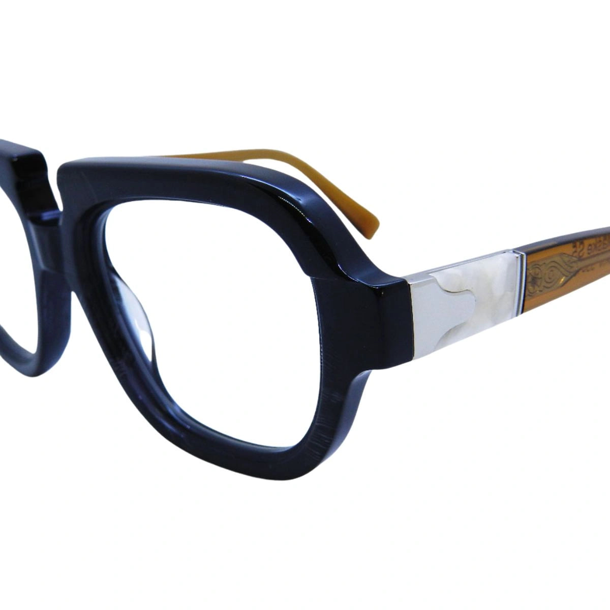 Italian handcrafted Kuboraum S5 BKN designer spectacles Black Night