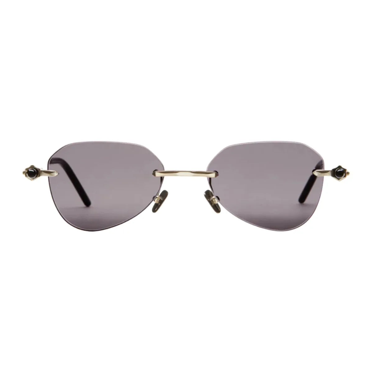 Kuboraum Maske Sunglass P61 LG BB, luxury kuboraum sunglasses online with UV protection, stylish oval shape for men & women, Light Gold Color frames available at optorium.