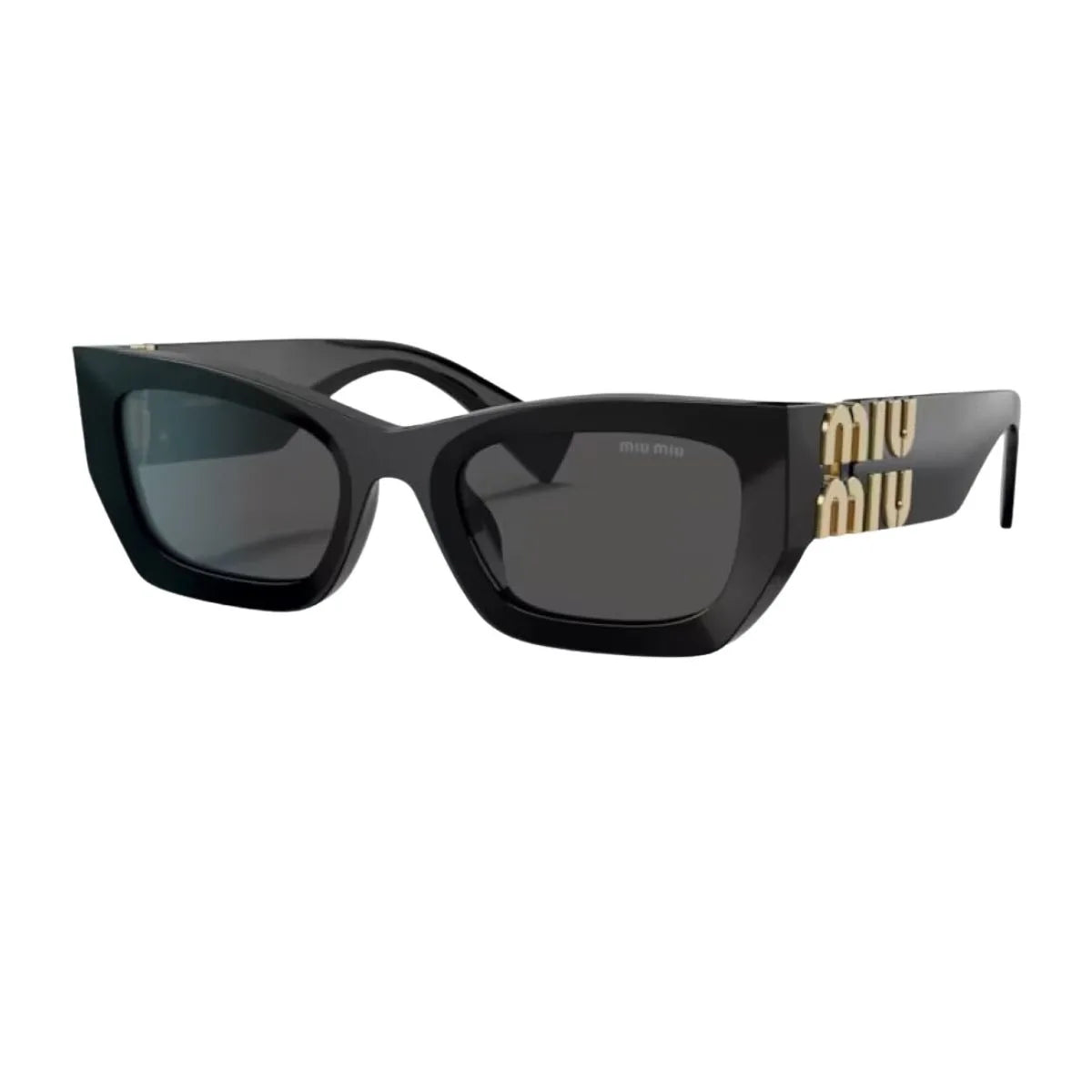 Miu Miu black sunglasses SMU 09W 1AB-5S0, perfect women’s sunglasses with UV protection. Trendsetting Miu Miu eyewear and authentic Miu sunglasses are available now at Optorium.