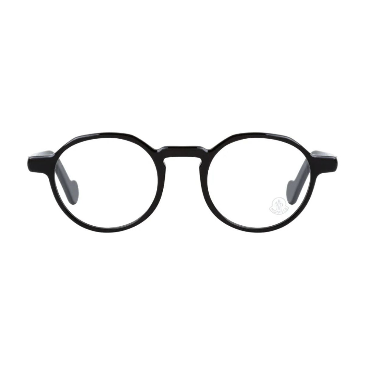 "Moncler ML5030 001 round eyeglasses frame online at Optorium."
